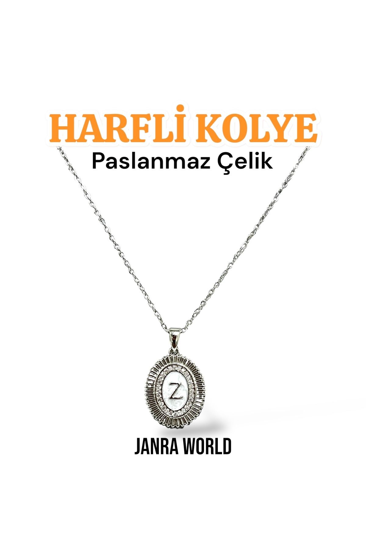 JANRA WORLD Harfli Model Çelik Kolye – Paslanmaz Çelik – Kadın Gold & Silver Renk Seçenekli HARFLİ KOLYE