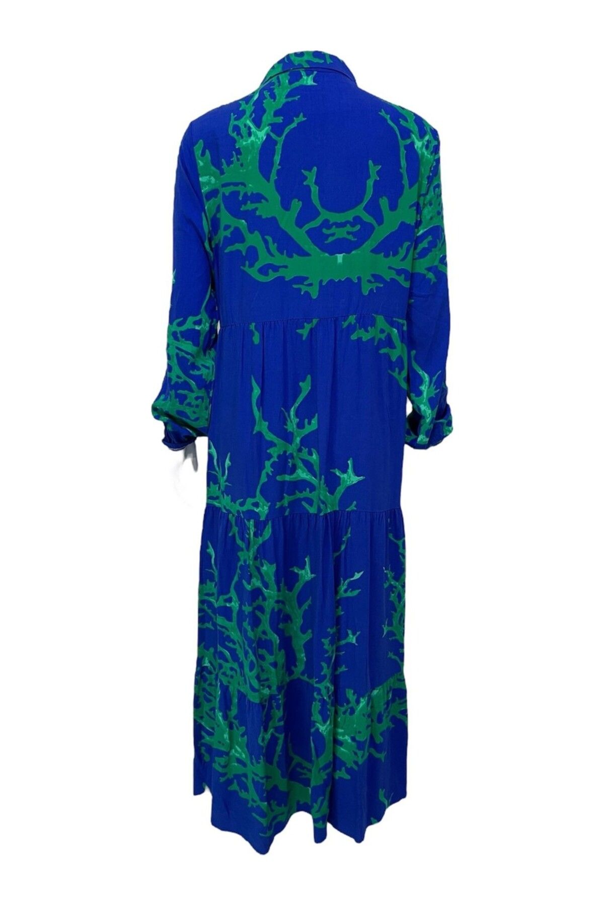 Sobe Hediyelik-Coral Pattern Button Long Dress – Stylish and Comfortable Design for the Season 6