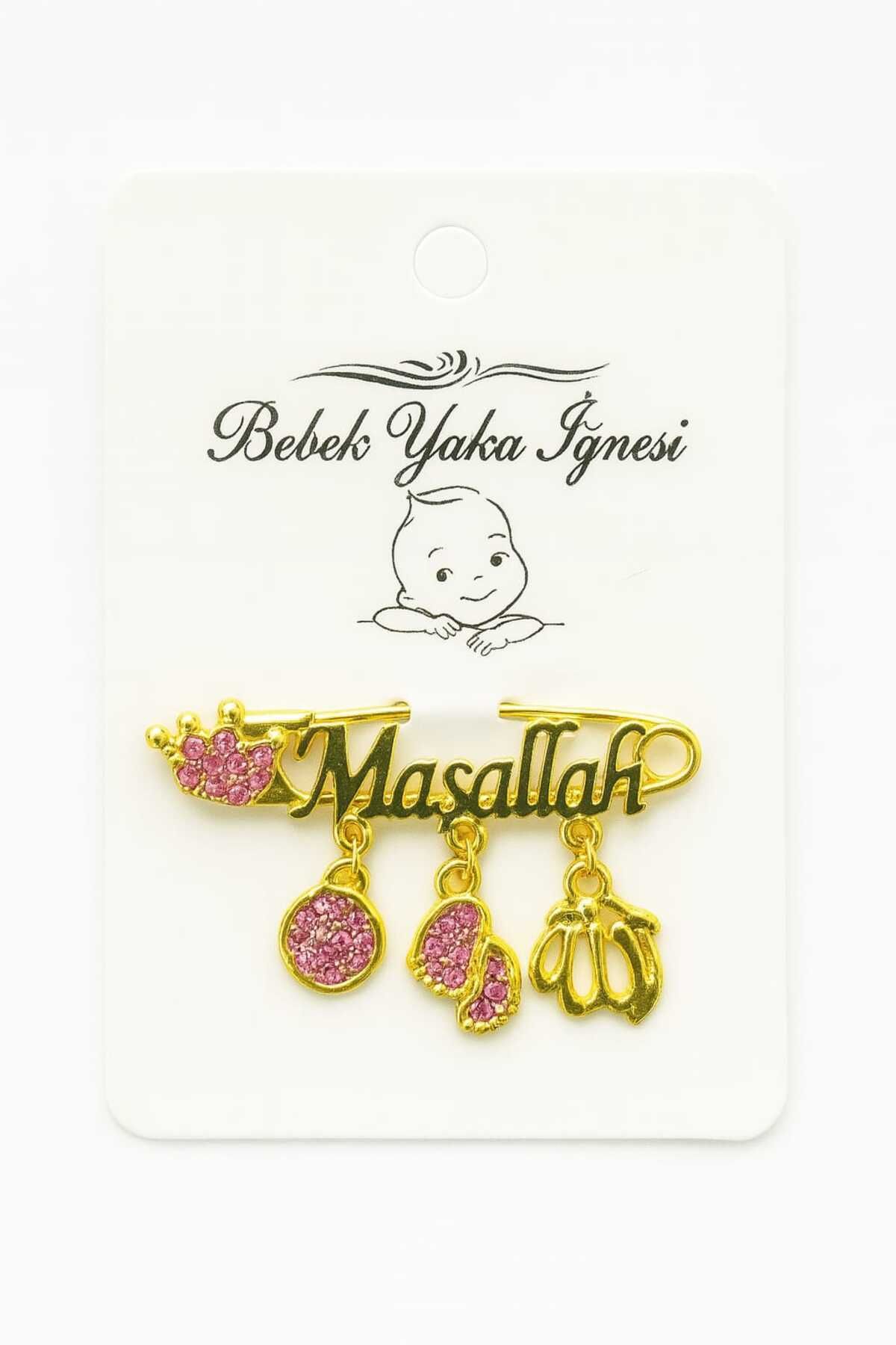 UmBaby Maşallah Bebek Hediyelik Mavi Yazılı Yaka İğnesi