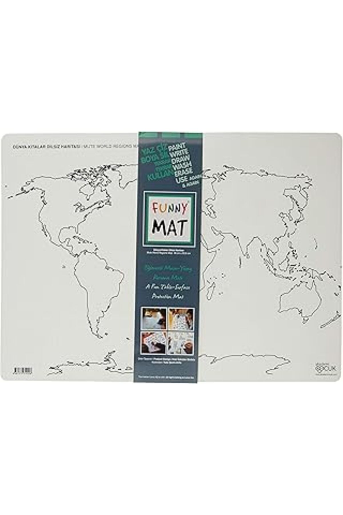 Mu Art Ahşap Akademi Çocuk Funny Mat Dünya Kıtalar Dilsiz Haritası