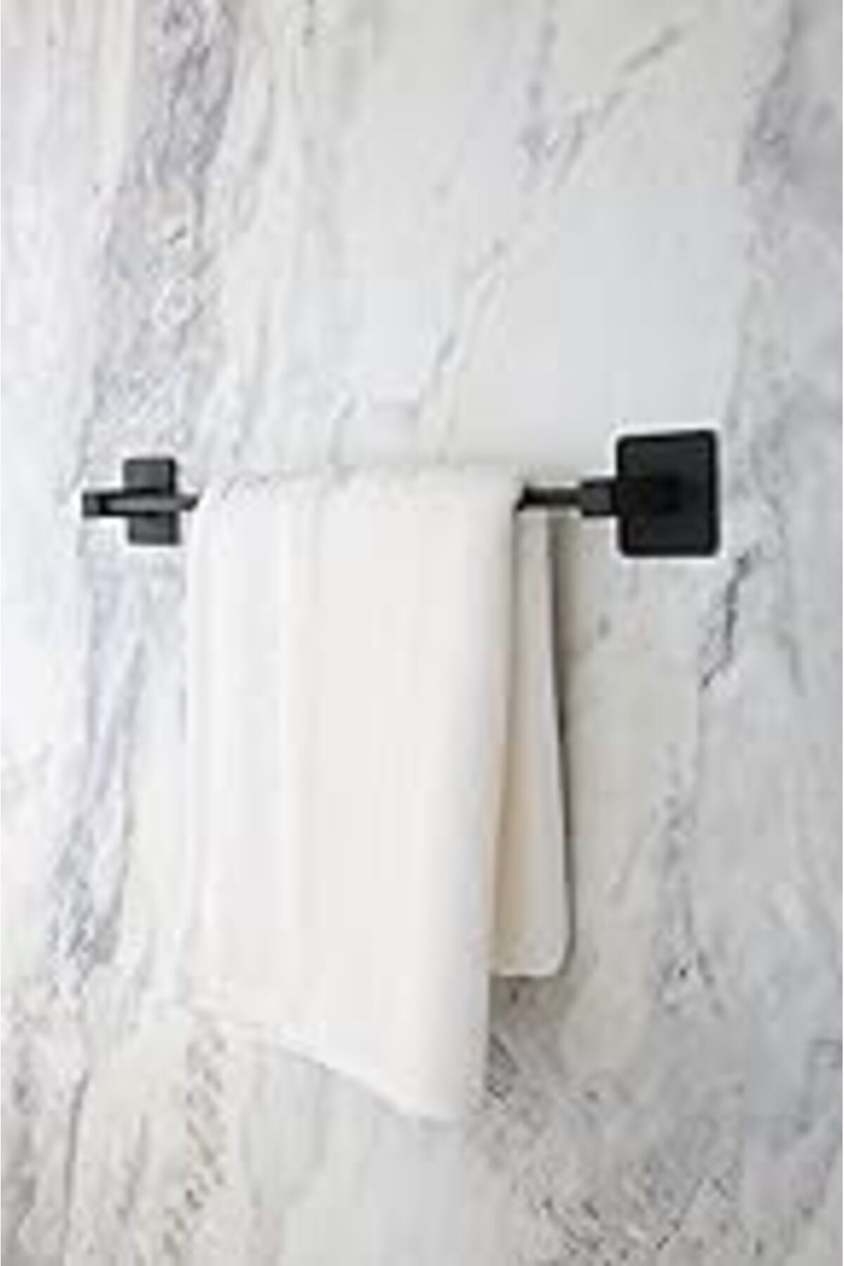 Pazarcan Alper Banyo Yapışkanlı Siyah Kare Uzun Havluluk Havlu Askısı