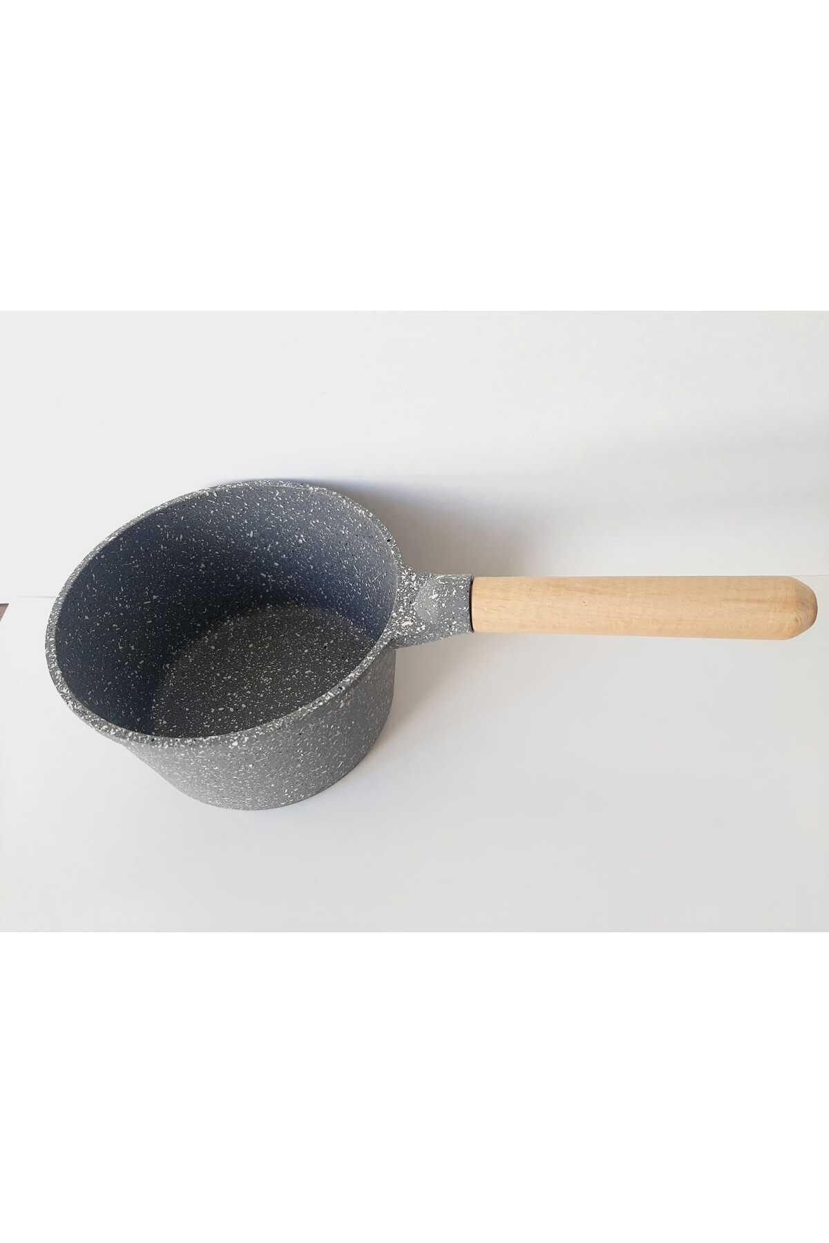 bir sürü eşya pak market Yanmaz Yapışmaz 14cm Teflon Sosluk Sütlük Kaçerola Lavonni Neptün (Siyah/ Gri/ Kapuçino)