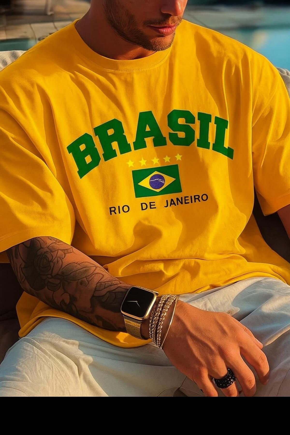 New Shine Brasil Brezilya Baskılı Oversize T-Shirt