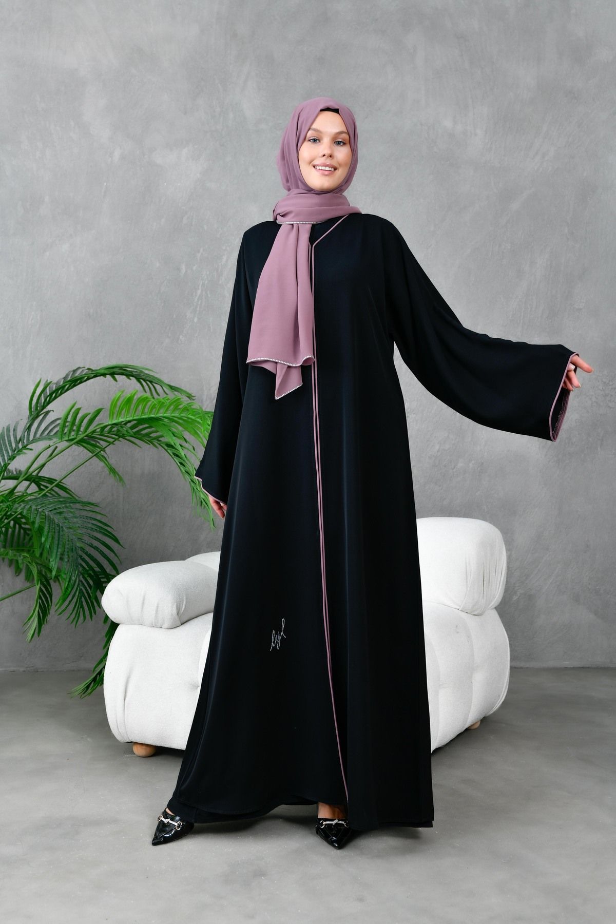 LEYALİ DUBAİ FERACE RENKLİ BİYELİ FERACE