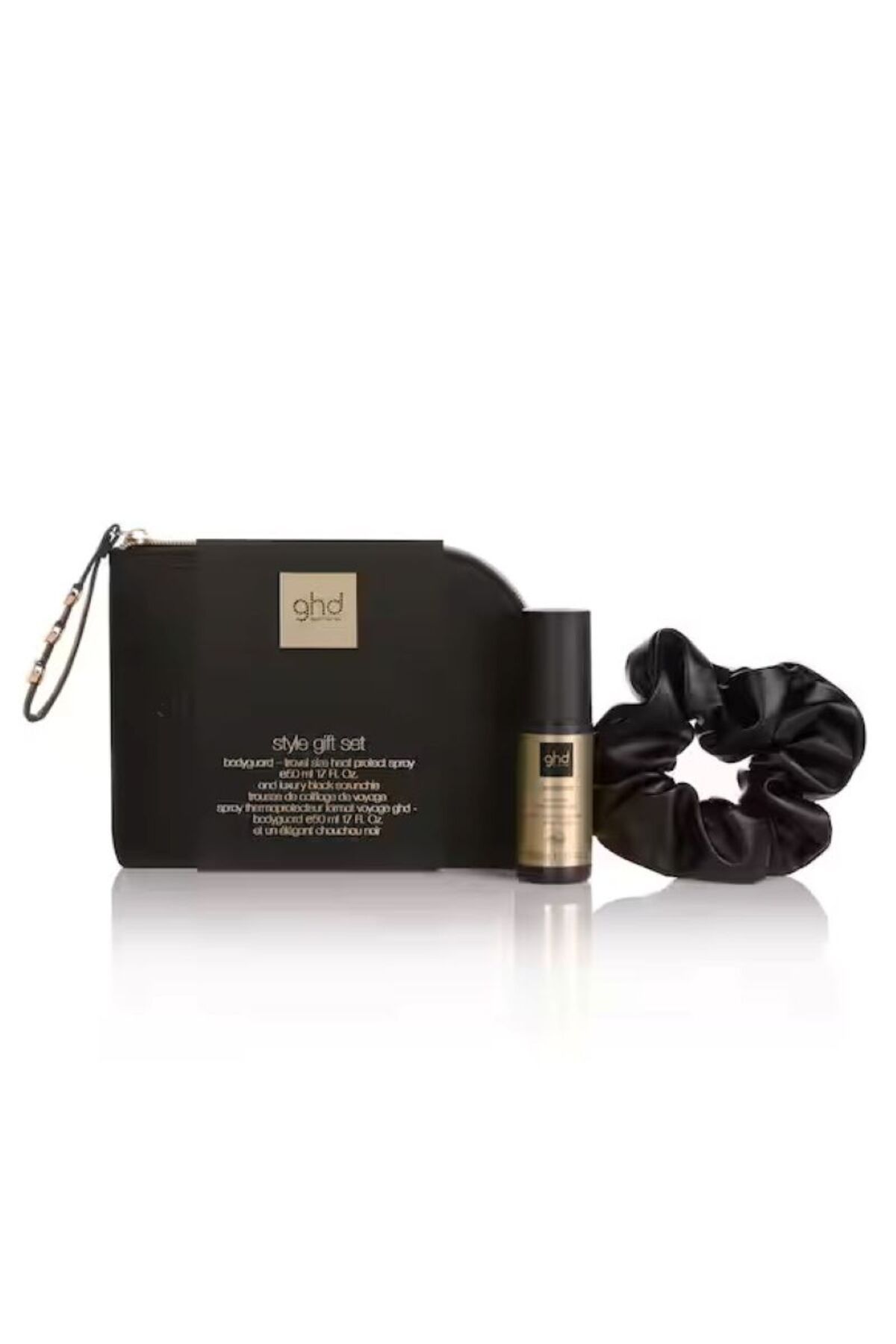 Ghd Style Hediye Seti Isı Koruyucu Sprey, Lüks Scrunchie ve Şık Seyahat Çantası