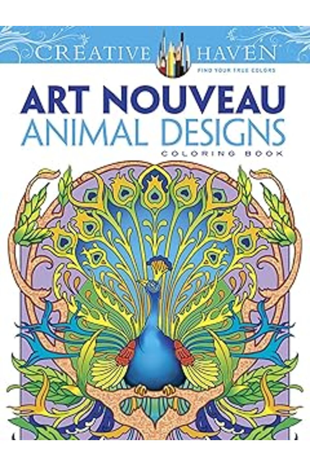 Qedii Creative Haven Art Nouveau Animal Designs Coloring Book