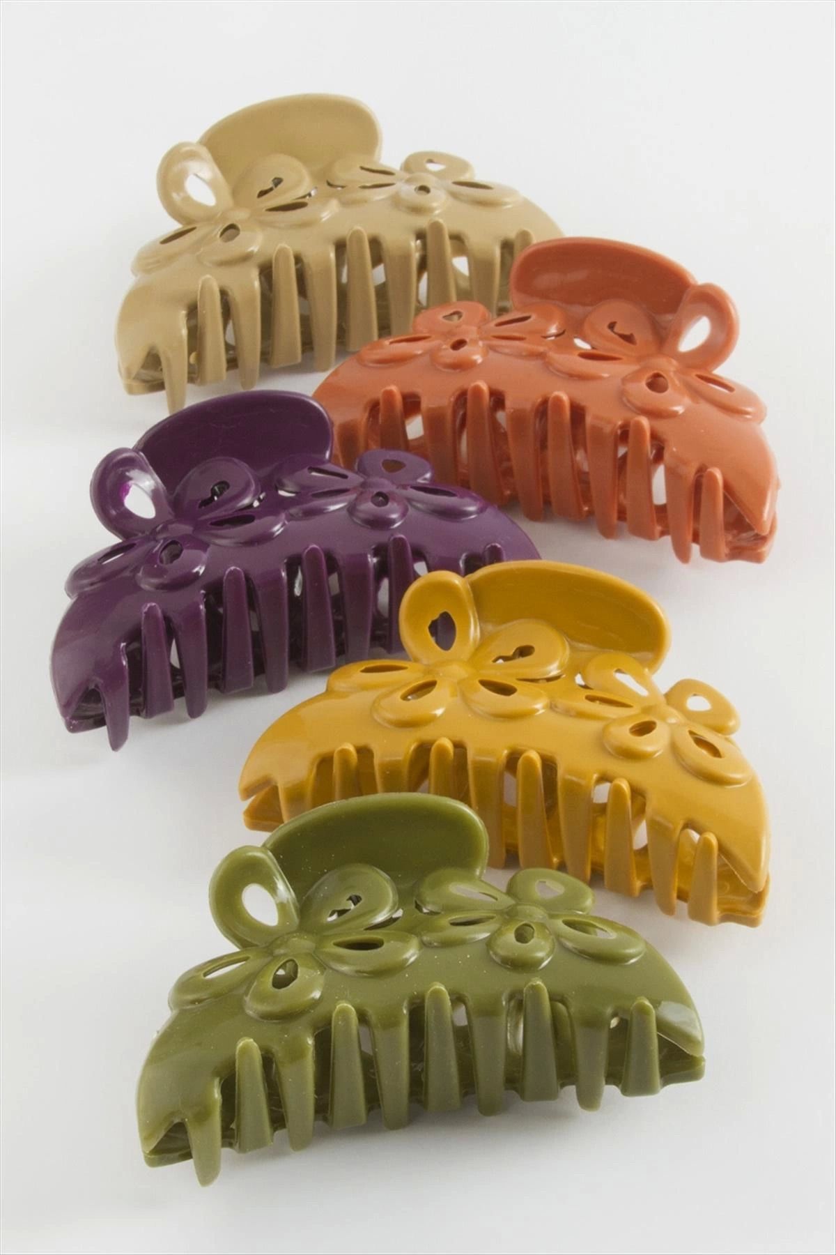 ÖYKÜ VE YİĞİT Çiçek Renkli Mandal Toka 8 cm