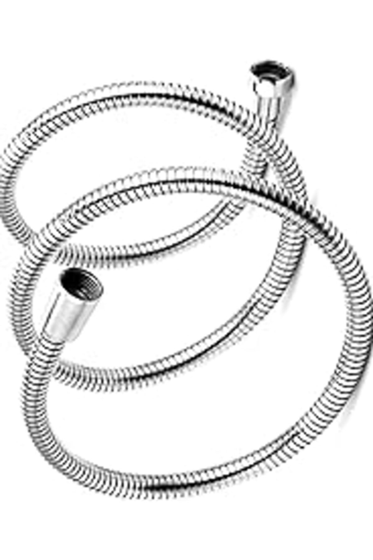 Mu Art Ahşap Chermik Krom Kaplama Kopmaz Kırılmaz Spiral Banyo Duş Hortumu 150-200 Cm Uzayan Hortum 1410