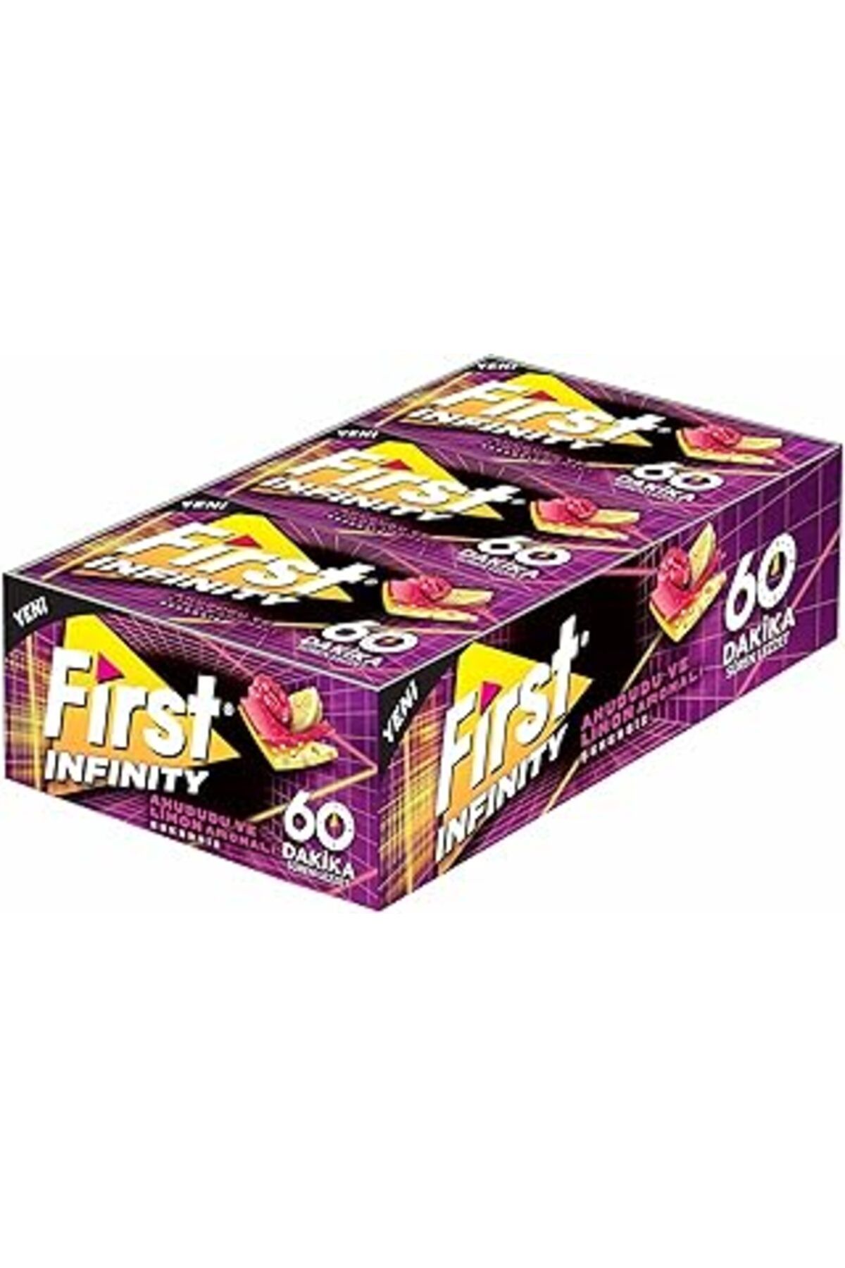 TBSProjects First Infinity 60 Dk Ahududu & Limon Aromalı Şekersiz Sakız 27 Gr - 12 Adet