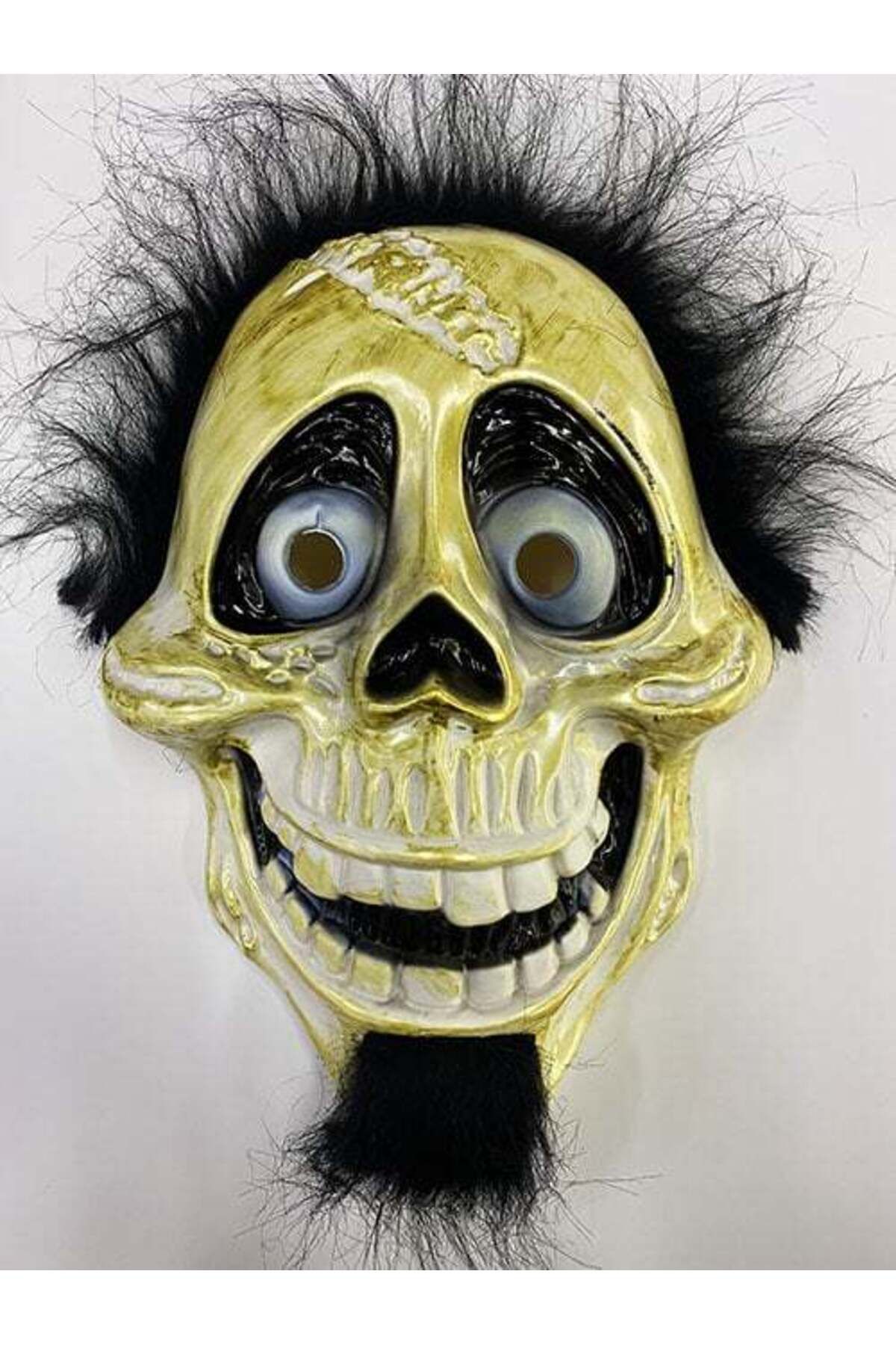 Modafiks Siyah Peluş Saçlı Coco Hector Rivera Maskesi 25x23 cm