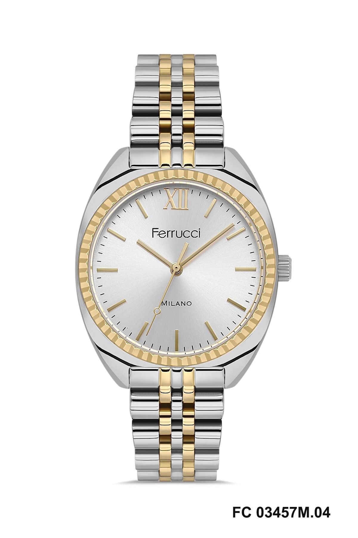 Ferrucci Gold Gümüş Renk Kadın Kol Saati ve Bileklik