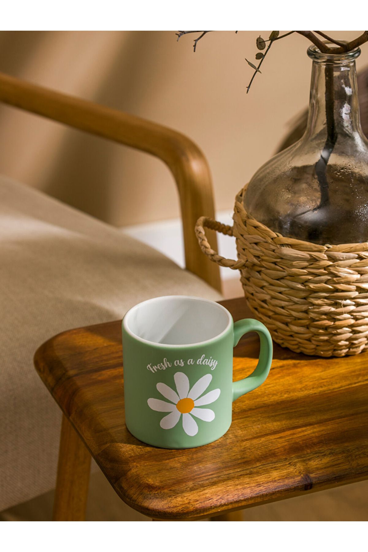LC Waikiki LCW HOME Yeşil Çiçek Baskılı Seramik Kupa 320 ml