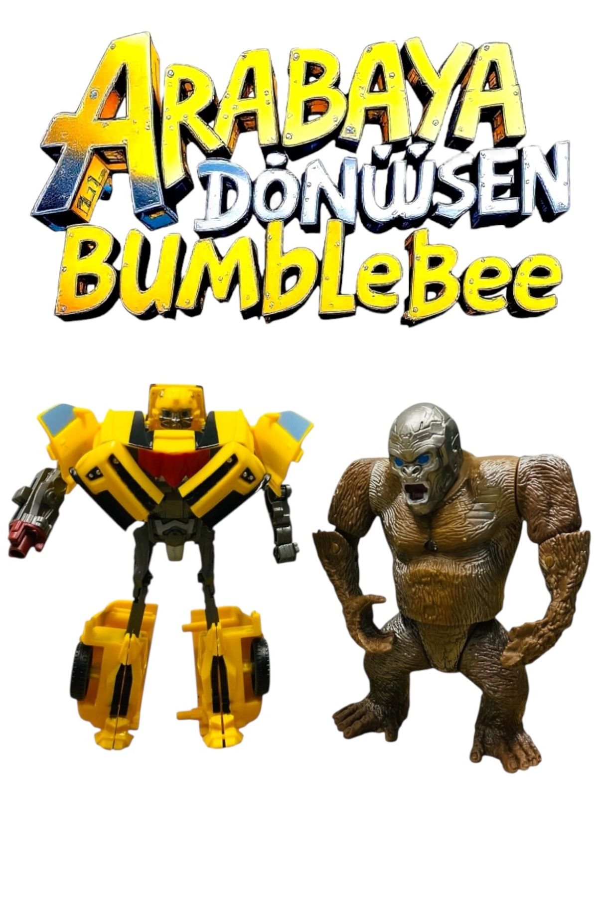 Cango Transformers arabaya dönüşen Bumblebee ve goril eklemli figür oyuncak 20Cm
