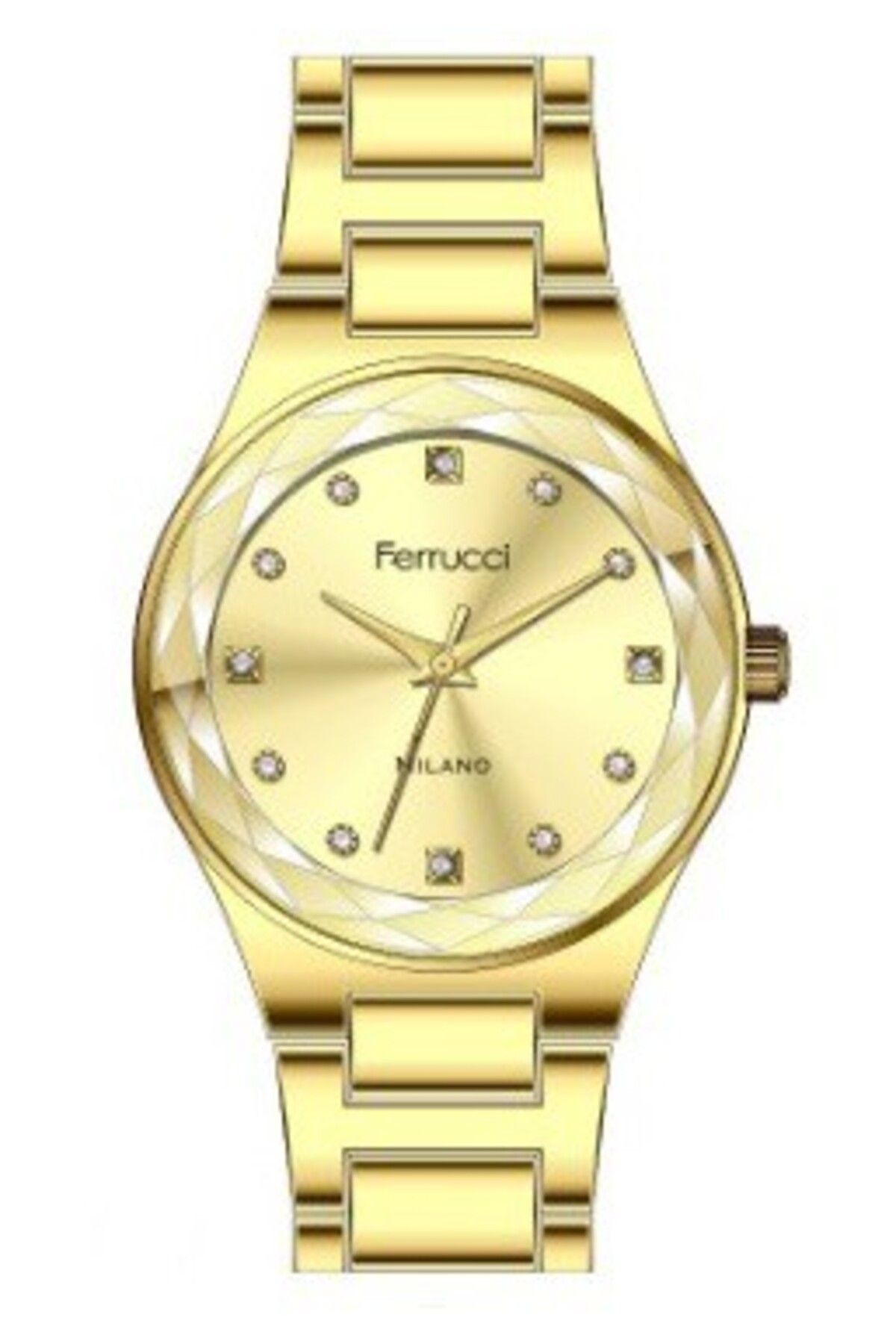 Ferrucci Gold Renk Kadın Kol Saati ve Bileklik