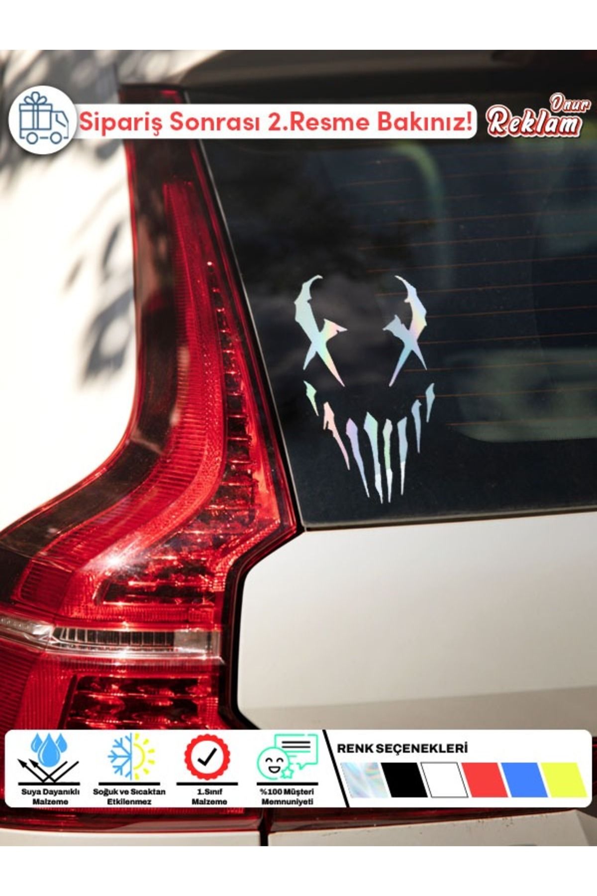 Onur Reklam X Gözlü Gülüş Sticker – Araba Camı Etiketi