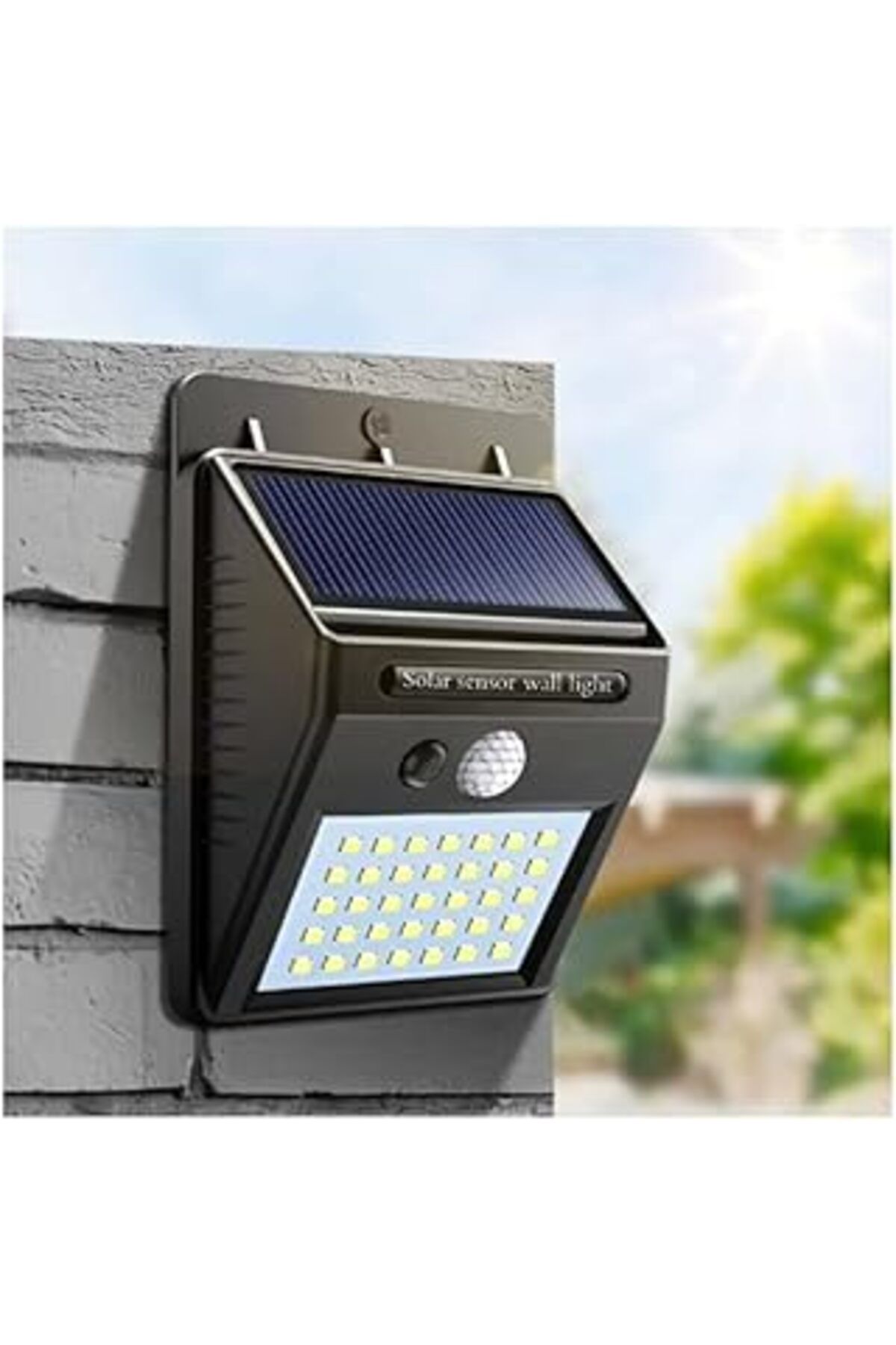 Pazarcan Chermik Hareket Sensör 20 Led Solar Enerji Su Geçirmez Duvar Lambası