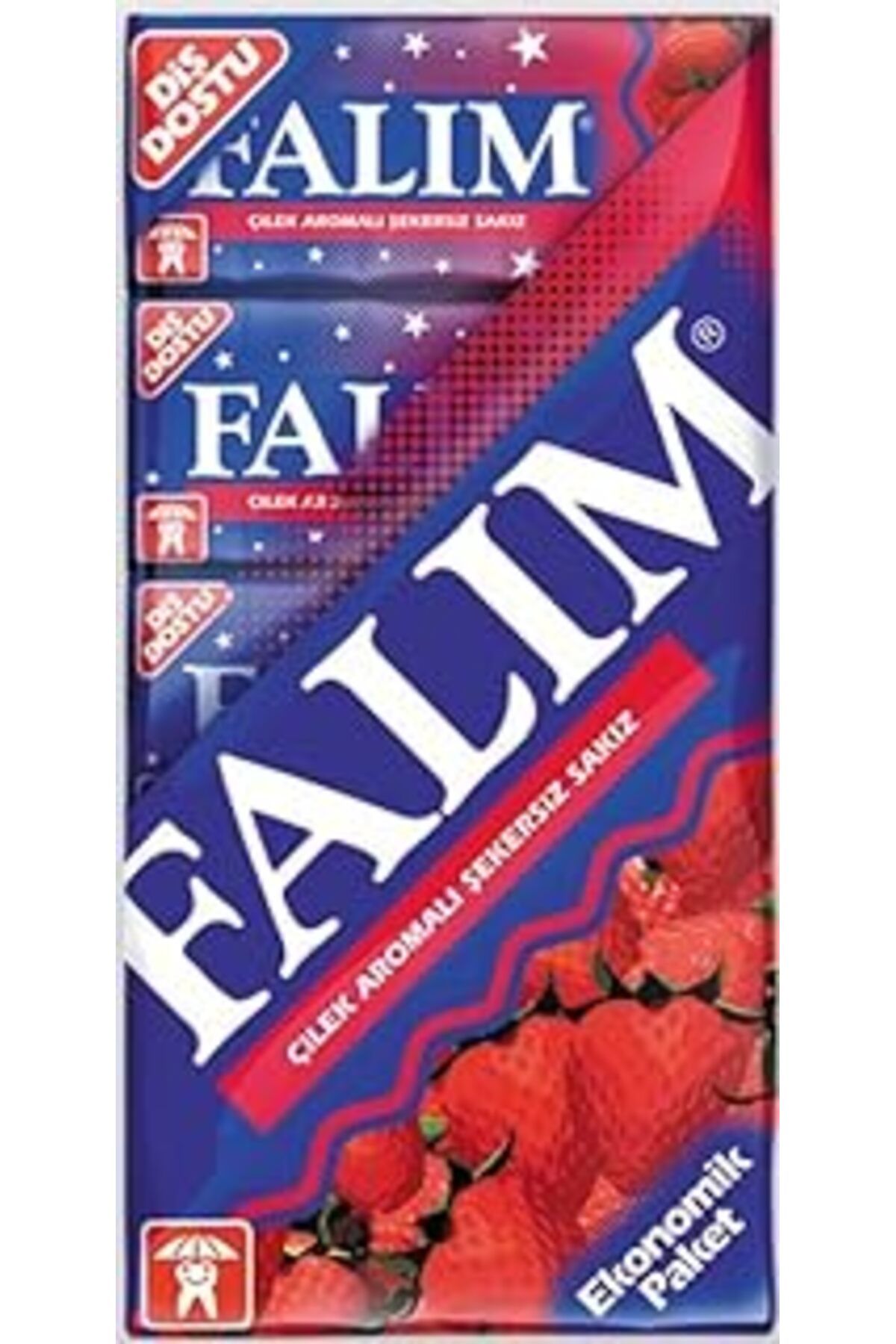 Pazarcan Falim 5'Li Paket Işıl Çilek Şekersiz Sakız 35 Gr - 80 Adet