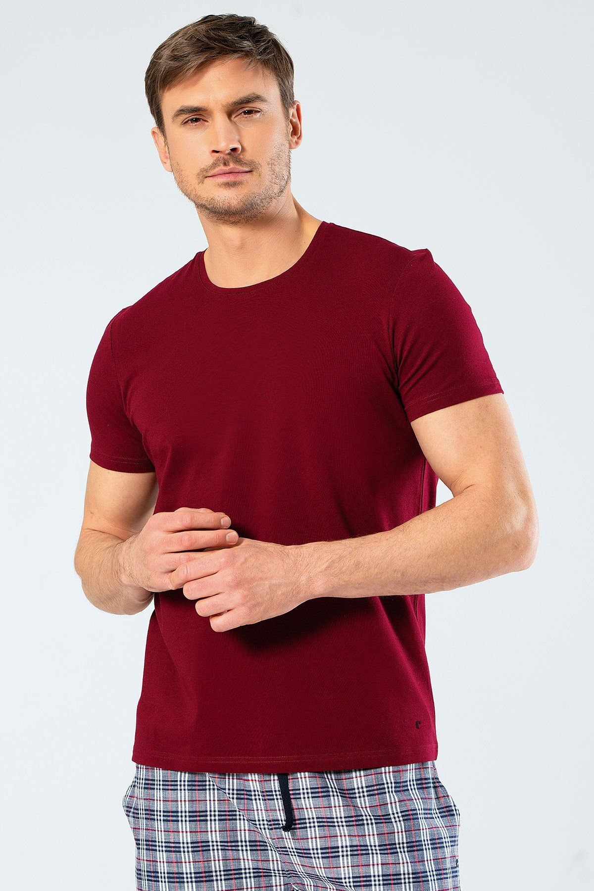 Cacharel %95 Pamuk %5 Likra Bisiklet Yaka Erkek T-shirt