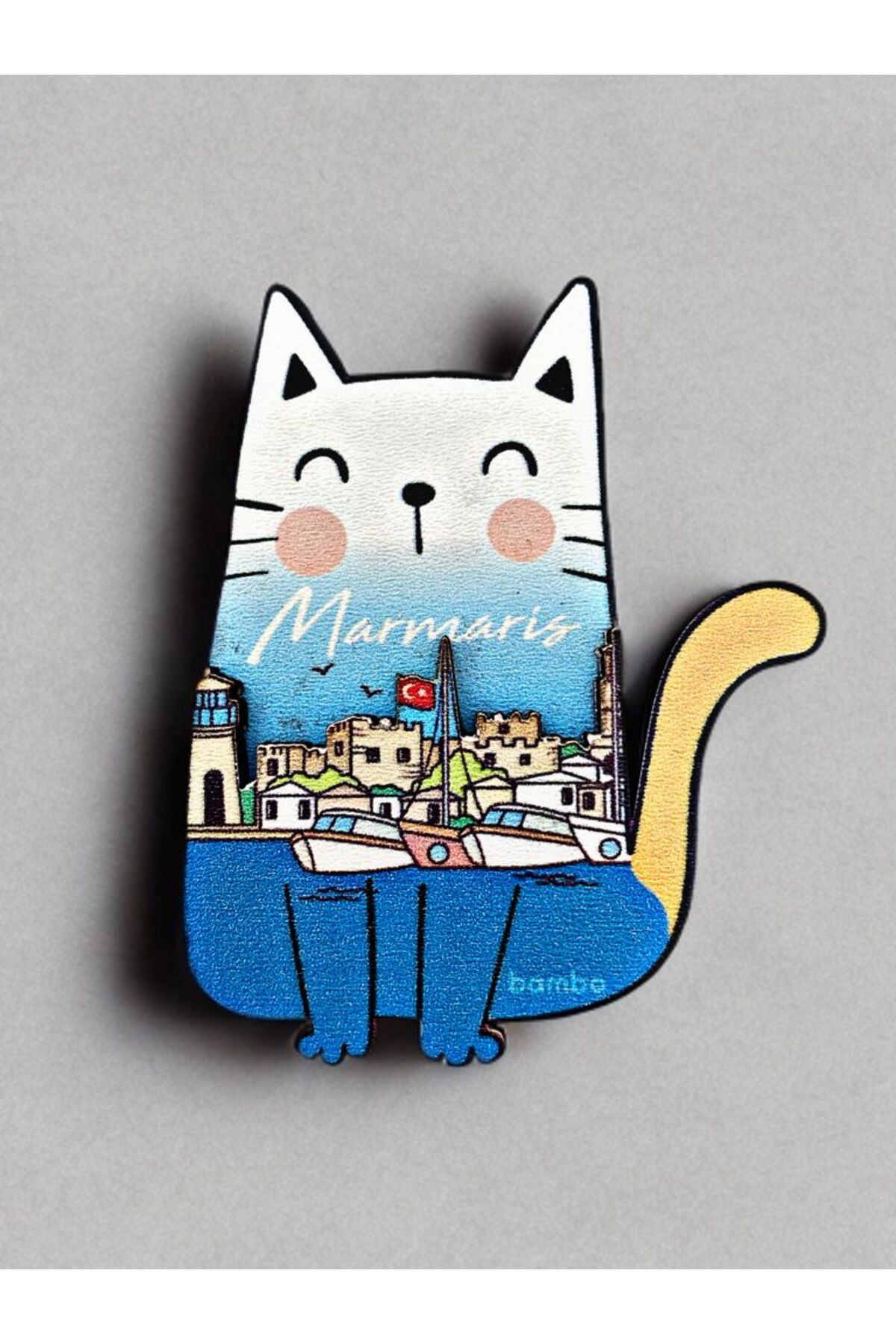 Home Ahşap 3 Boyutlu Buzdolabı Magneti, Marmaris Temalı Magnet