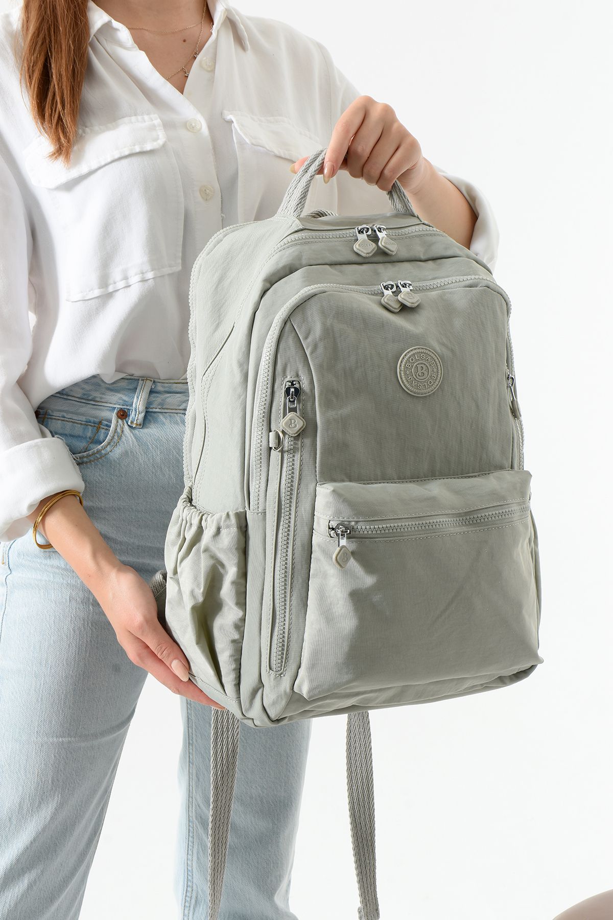 Just Polo Mathilda 1091 Unisex Çok Gözlü Su Geçirmez Kumaş Sırt Çanta (EN 30 BOY 41 GENİŞLİK 17)