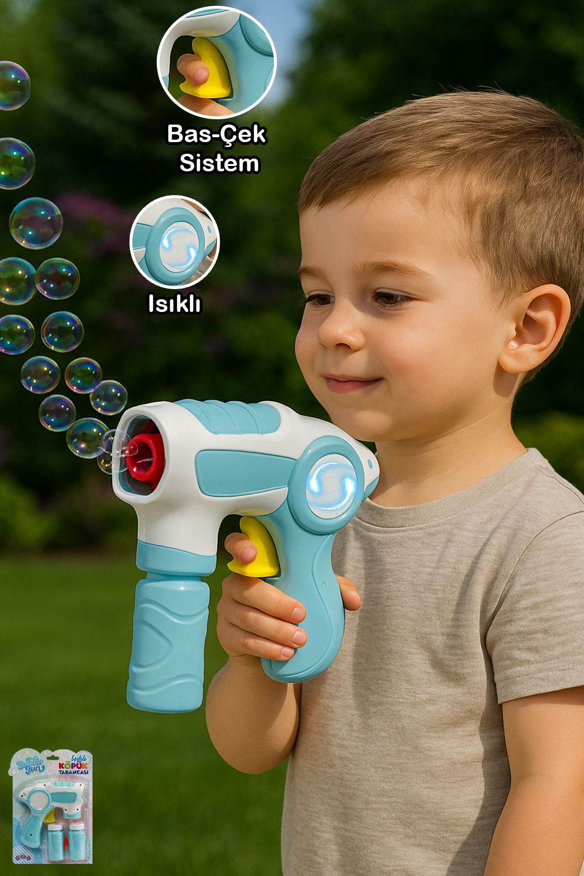 TOYZZONE TOYS STORE Renkli Işıklı Köpük Tabancası – Bas-Çek Sistemli Oyuncak Çocuklar İçin Köpük Tabancası