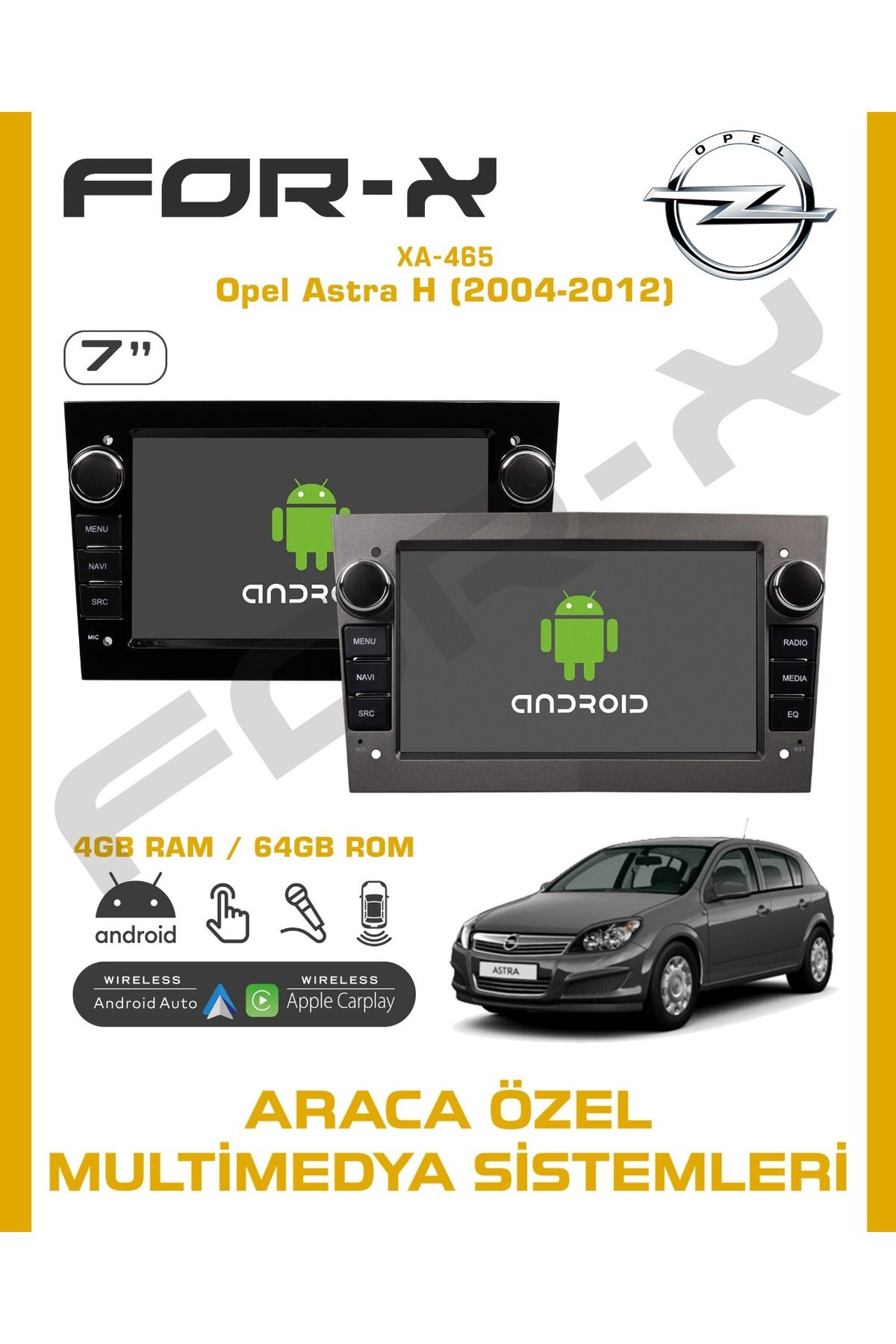For-X OPEL ANDROİD CARPLAY MULTİMEDYA 4/64 RENK MESAJLA BELİRTİNİZ!