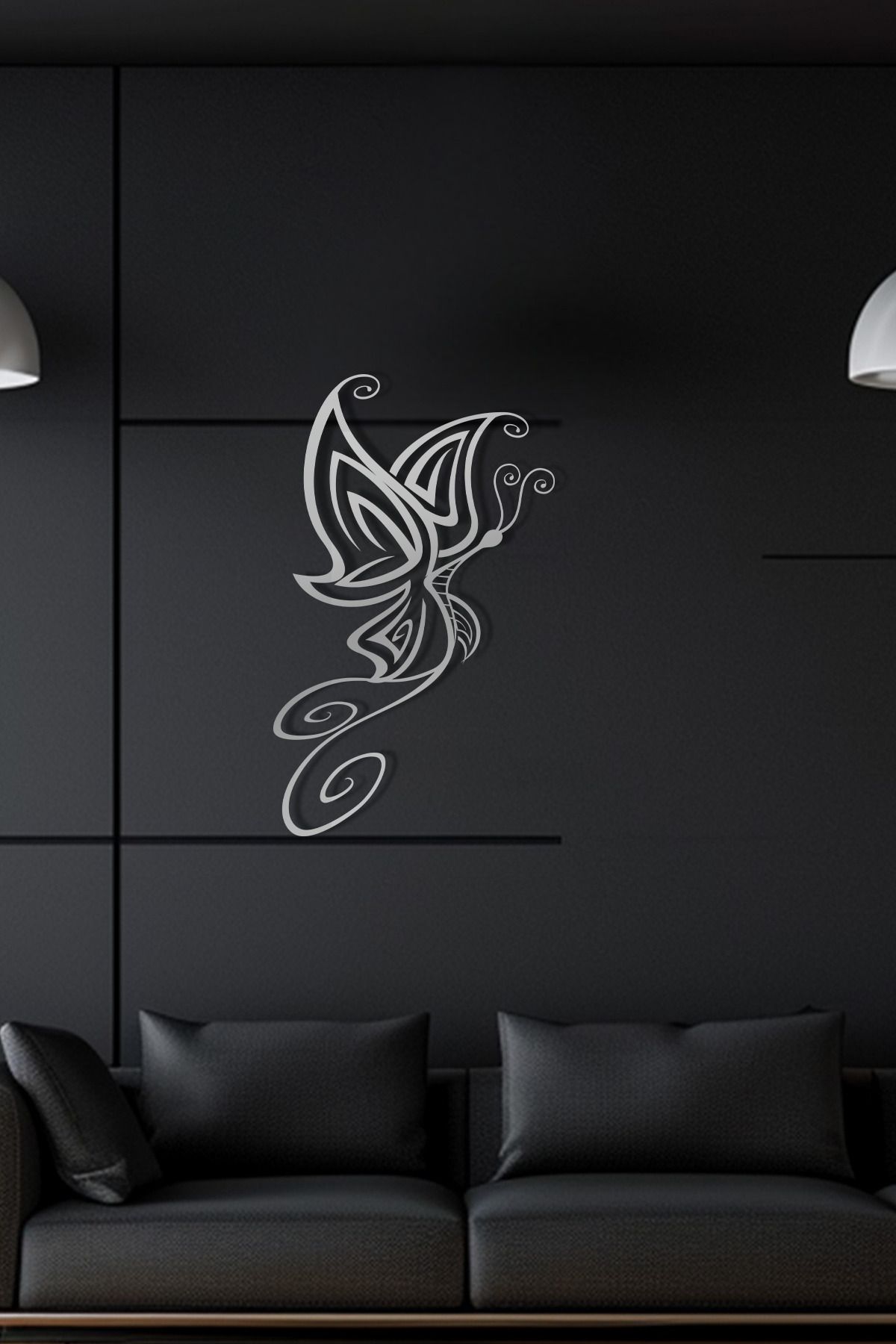 cncrafft Kelebek Figürlü Metal Tablo – Modern Dekoratif Duvar Aksesuarı