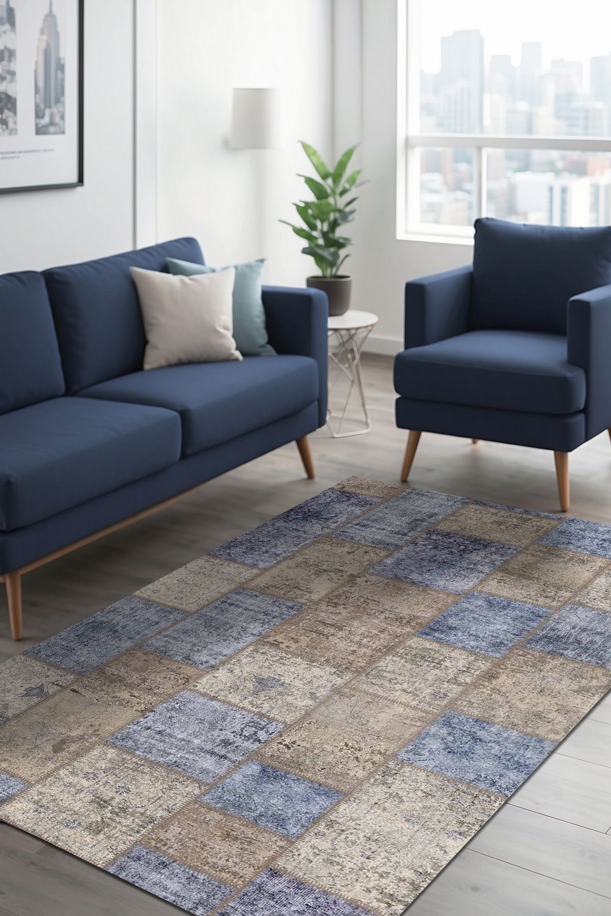 Lattedizayn Romme Eskitme Yıkanabilir Kaymaz Pamuk Taban Kadife Salon Mutfak Halısı Yolluk Kilim