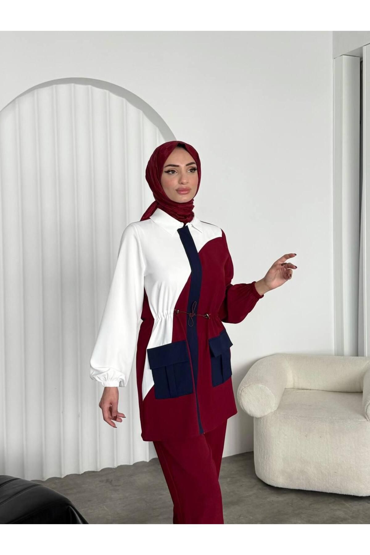 YAREN CLARA Beli Büzgülü Pantolonlu Spor Takım