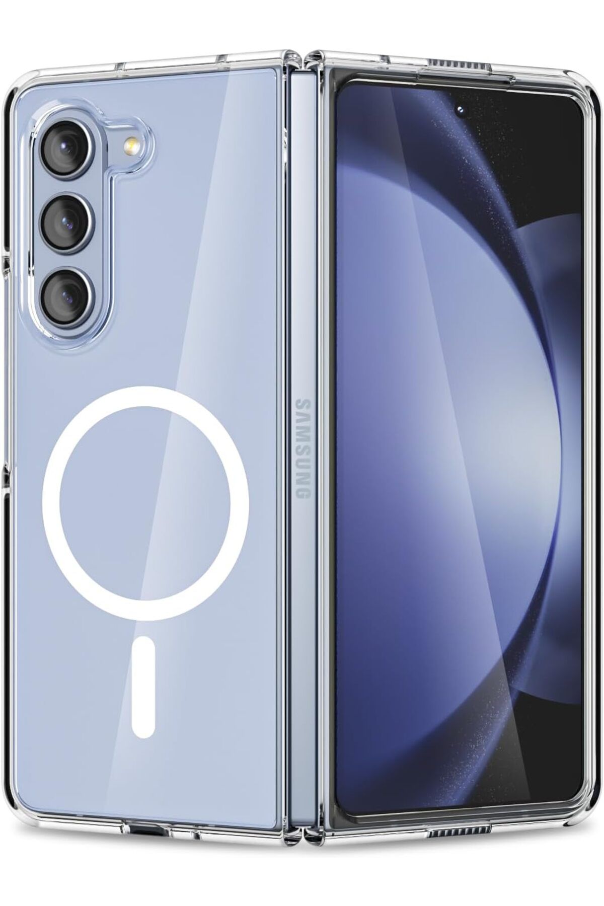 Ehr. Samsung Galaxy Z Fold 6 Uyumlu Kamera Korumalı Magsafe Wireless Şarj Özellikli Şeffaf Silikon Kılıf