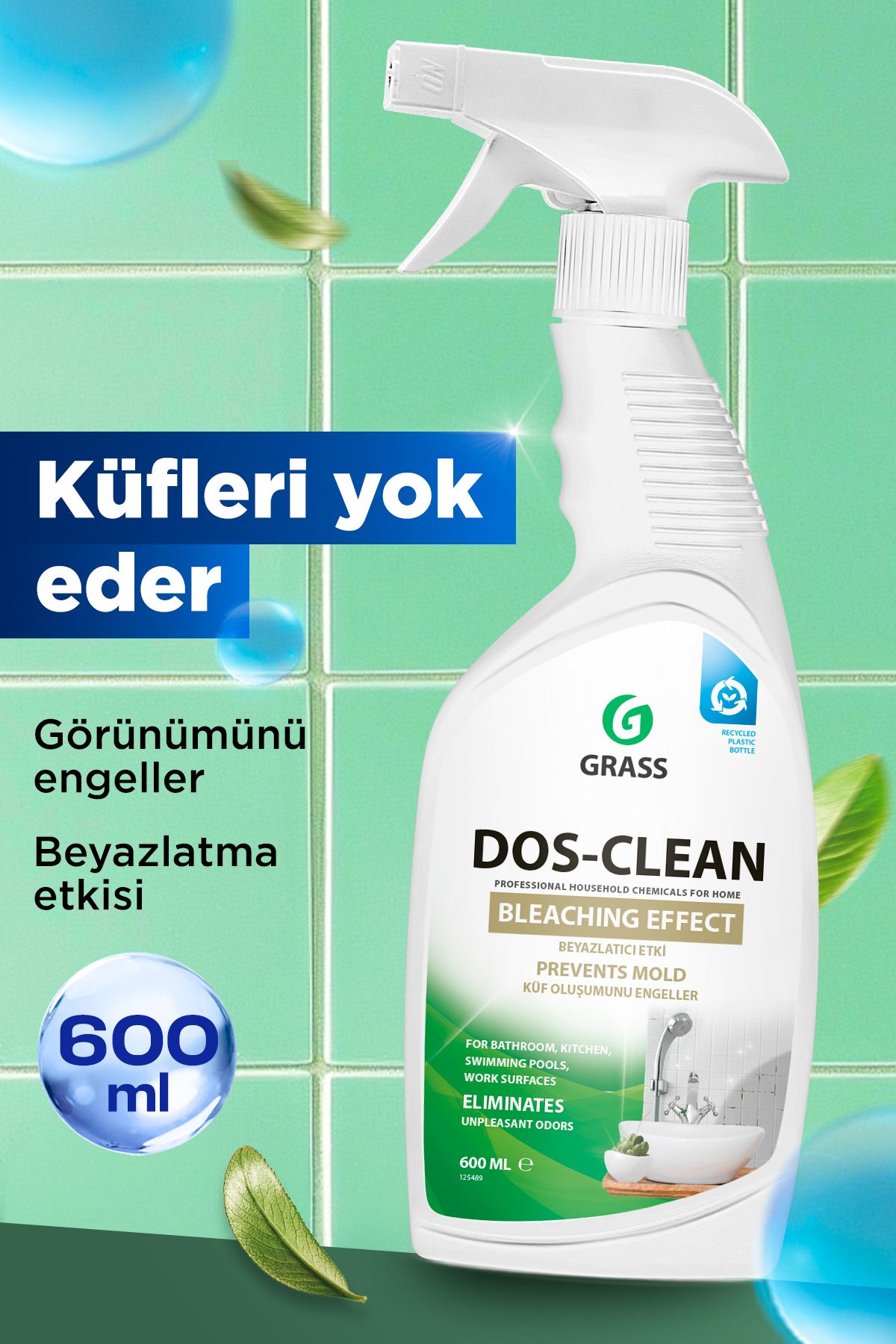 GRASS Profesyonel 5'li Temizlik Seti - Yağ/Küf/Klozet/Lavabo İçin