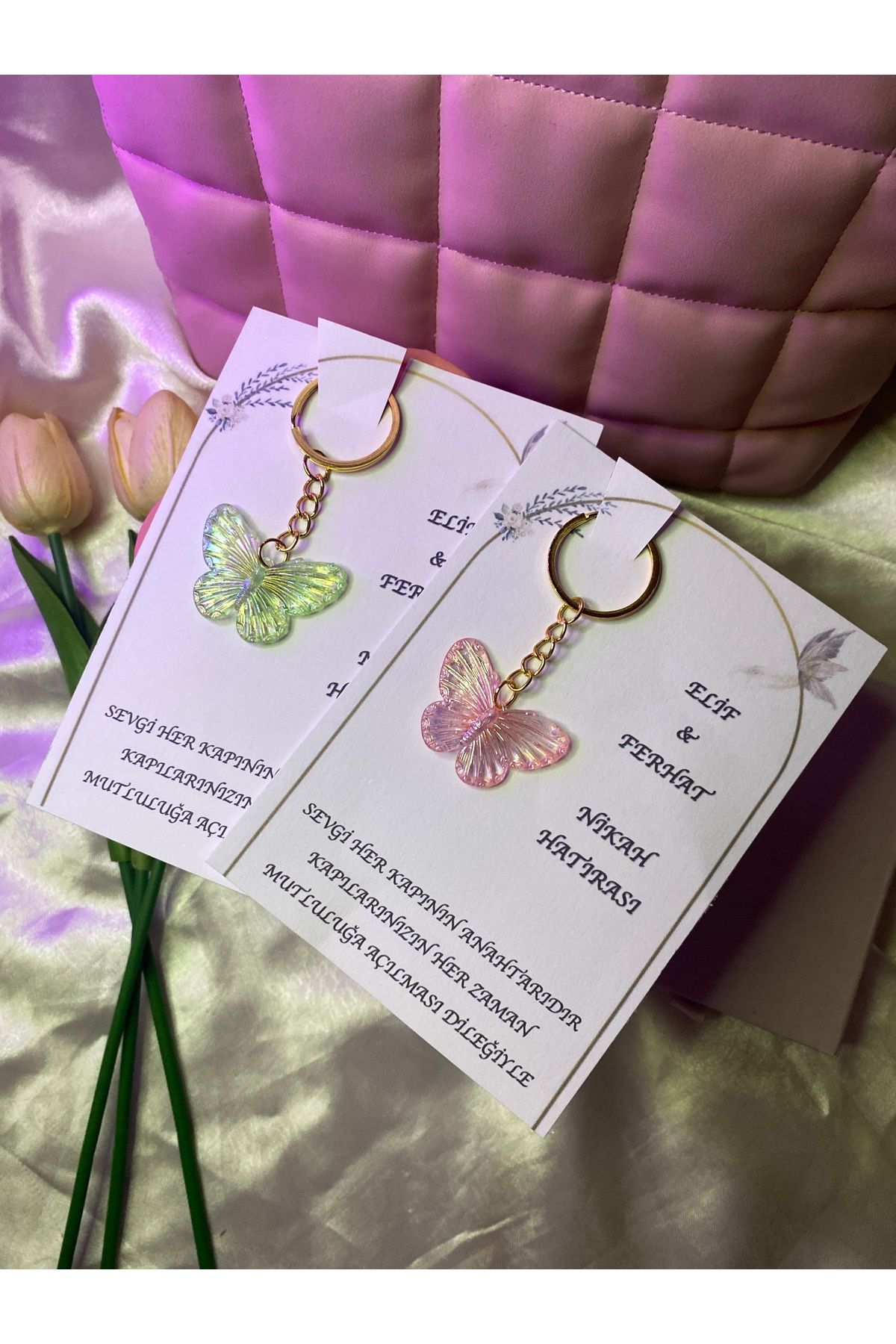 TATLIŞ 10 ADET . nikah nişan yenidoğum hediyelikleri kart+yazı+jelatin +anahtarlık