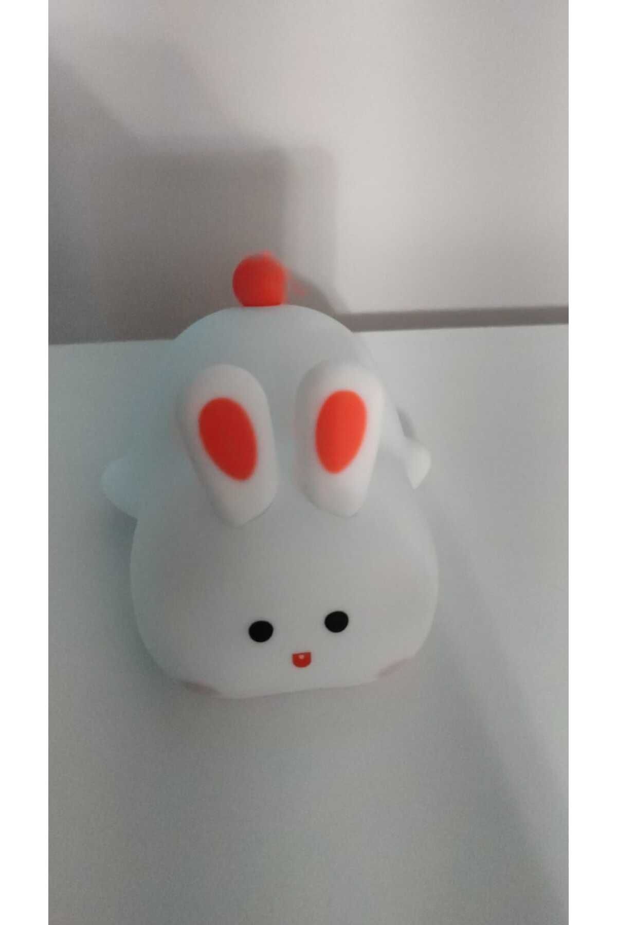 FAMEMUS ACCESSORY Sevimli Tavşan Gece Lambası – Silikon LED Işıklı Hediyelik Eşya