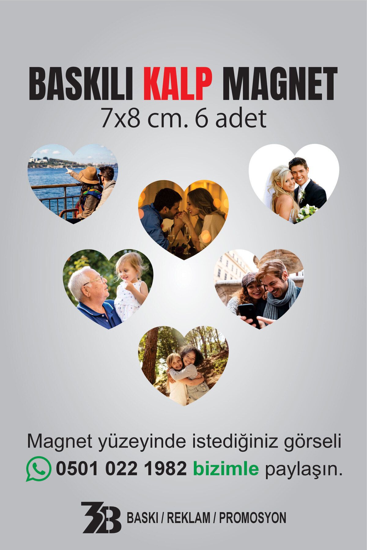 Elioure Beyaz 6 adet kalp magnet, 7x8cm, hoş dekoratif süsler, ev ve hediye için ideal