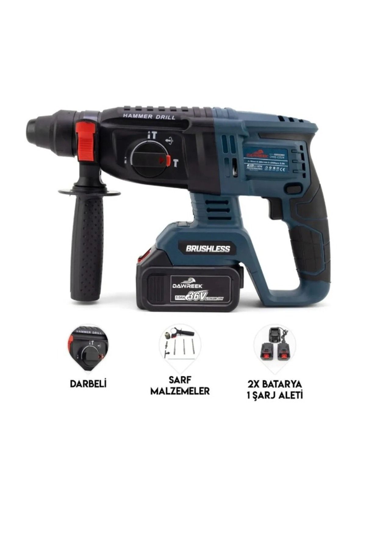 adden Dawreek ADN0354 36V Şarjlı Kırıcı Delici Hilti SDS UÇ