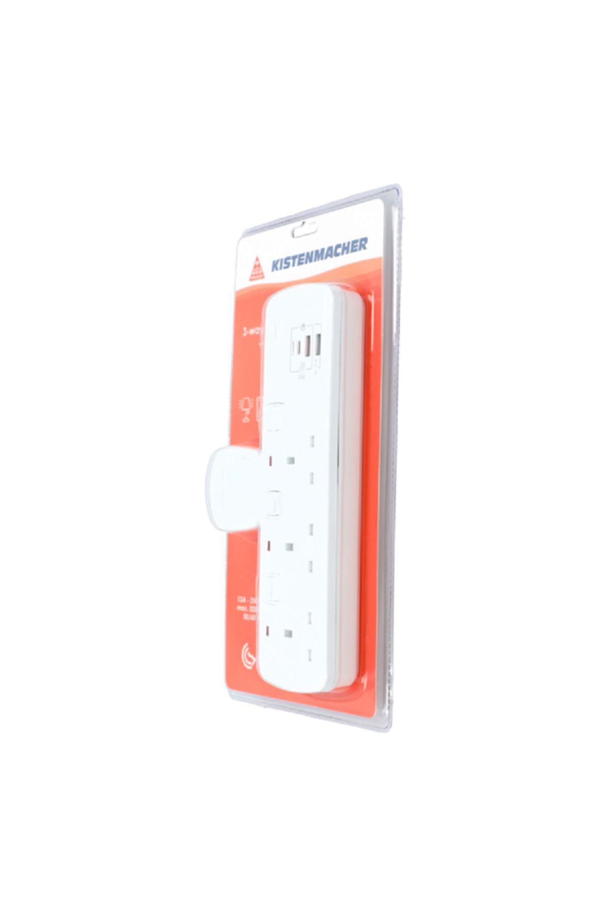 Kistenmacher-محول مقبس متعدد المنافذ USB-C 3250 وات، 2 × 3 منافذ USB، 1 × 3 منافذ USB-C، أبيض 2