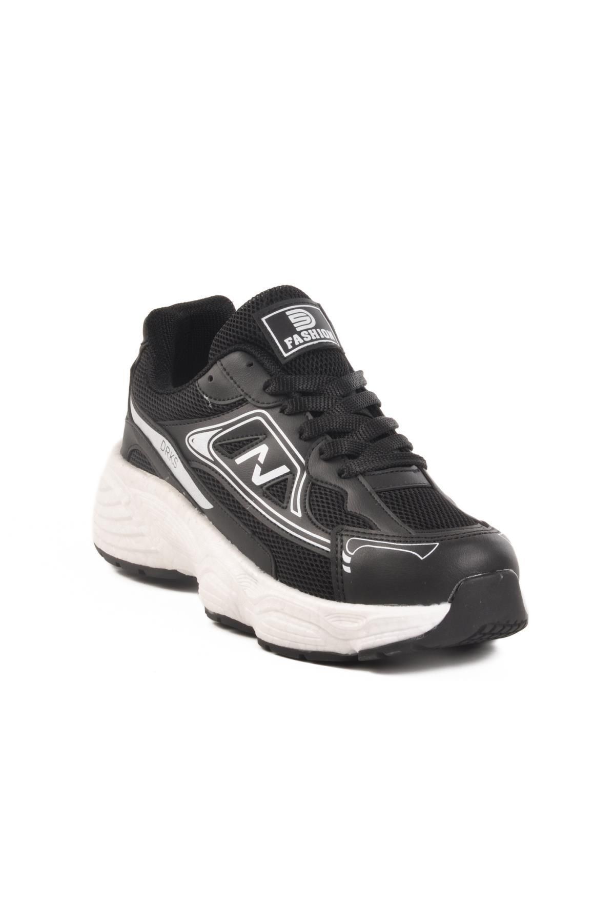 WALKWAY 182 G Unisex Siyah-Beyaz Hafif Esnek Spor Ayakkabı