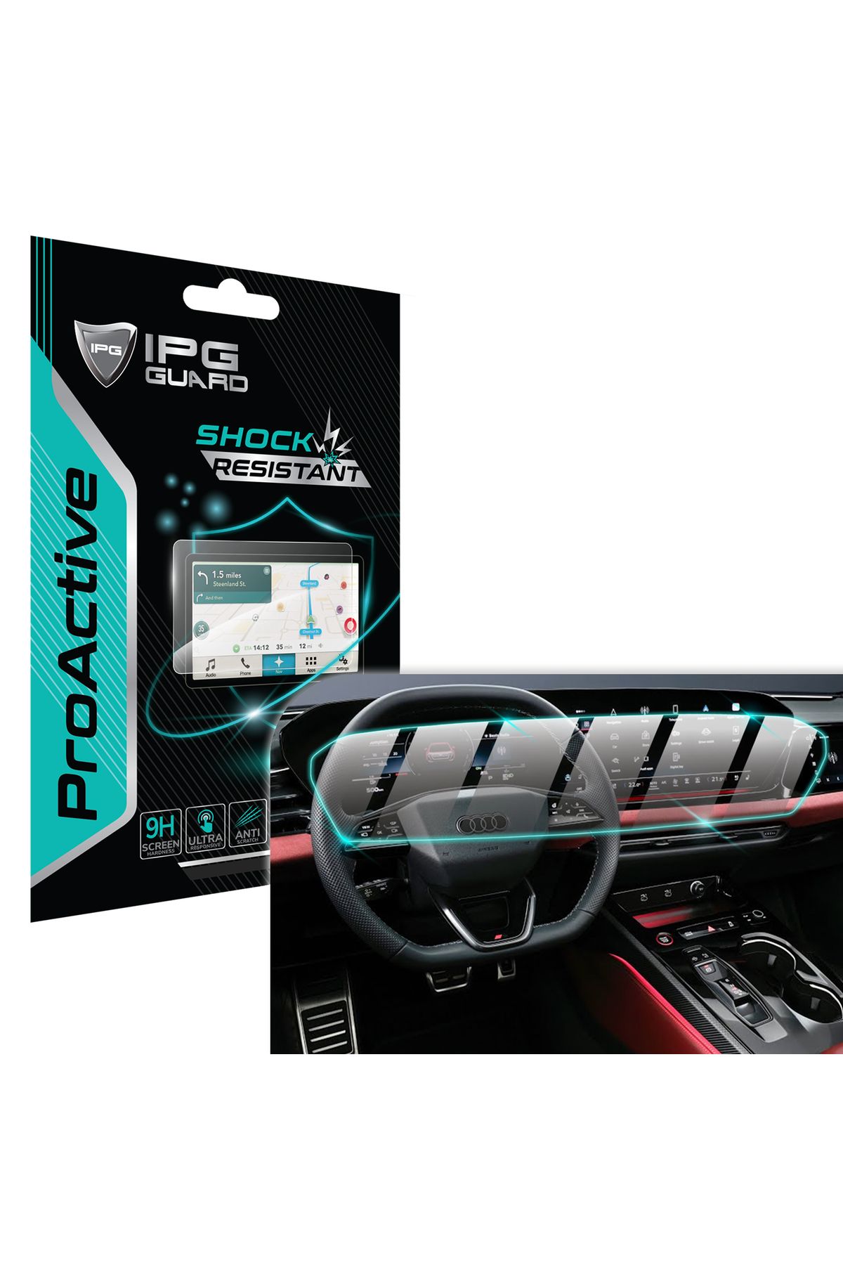 Ipg Audi 2025 A6 Q6 - A5 / S5 11.9" Gösterge 14.5" Navi (Tek Parça) 9H IPG ProActive Ekran Koruma