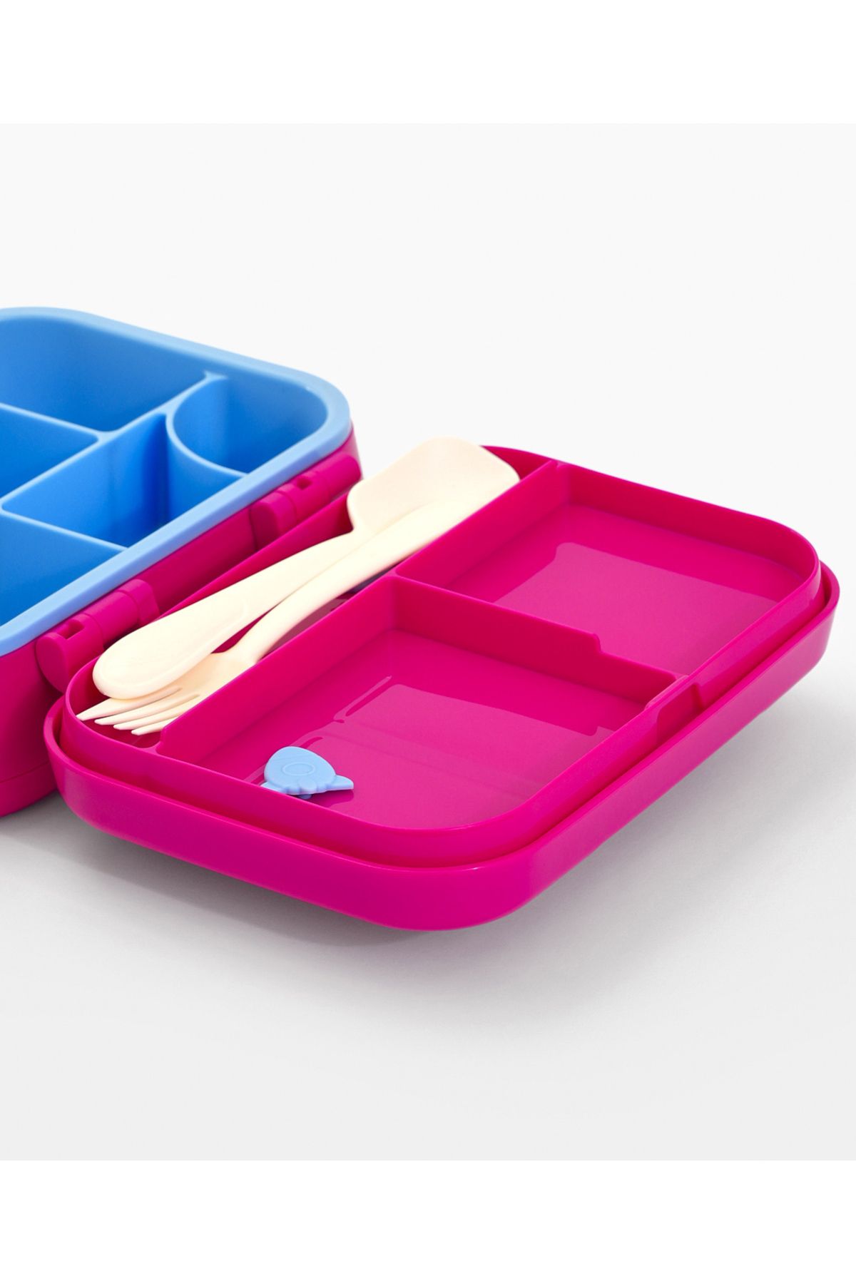Bonfino-Bonfino Lunch Box with Spoon and Fork, Leak-Resistant Seal, 1145 mL, 21.5 x 14.5 x 7.6 cm - Pink 8