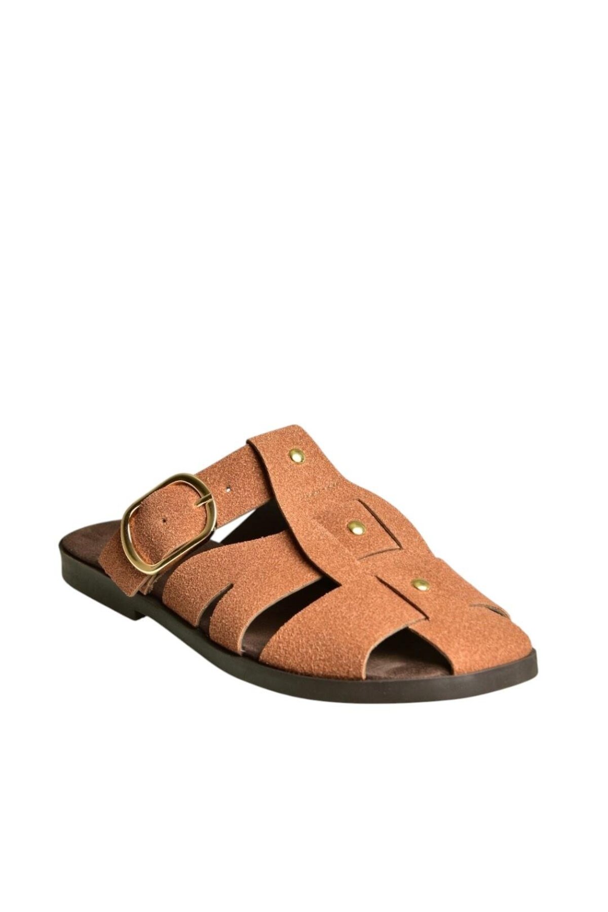 foxey サンダル Fox Shoes U458334202 Taba Süet Önü Kapalı Kadın Terlik - Fiyatı