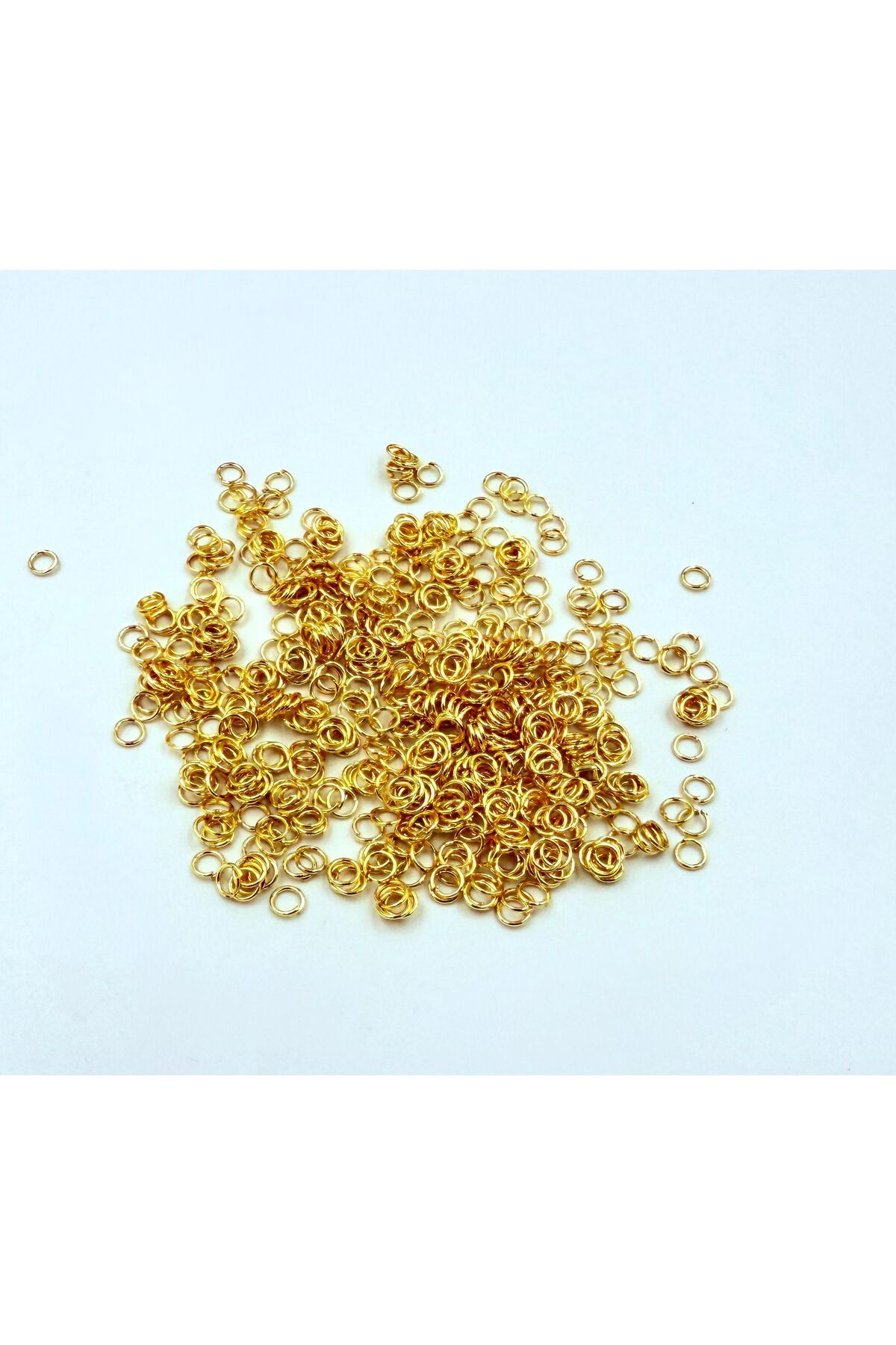 yiğit aksesuar 4 Mm Kararma Yapmaz 300 Adet Gold Küçük Metal Takı Bağlantı Halkası