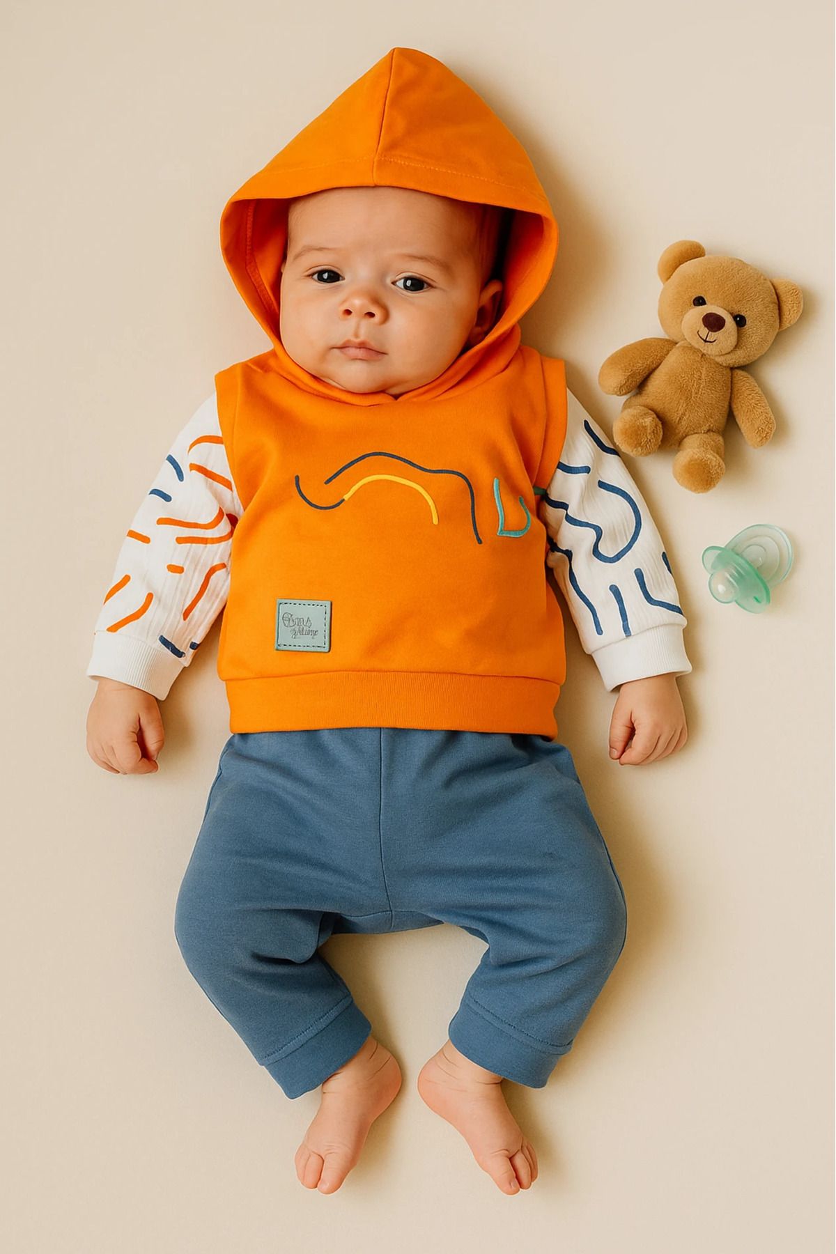 Çıldırıns Different Way Baskılı Kendinden Süveterli 2’li Bebek Takım
