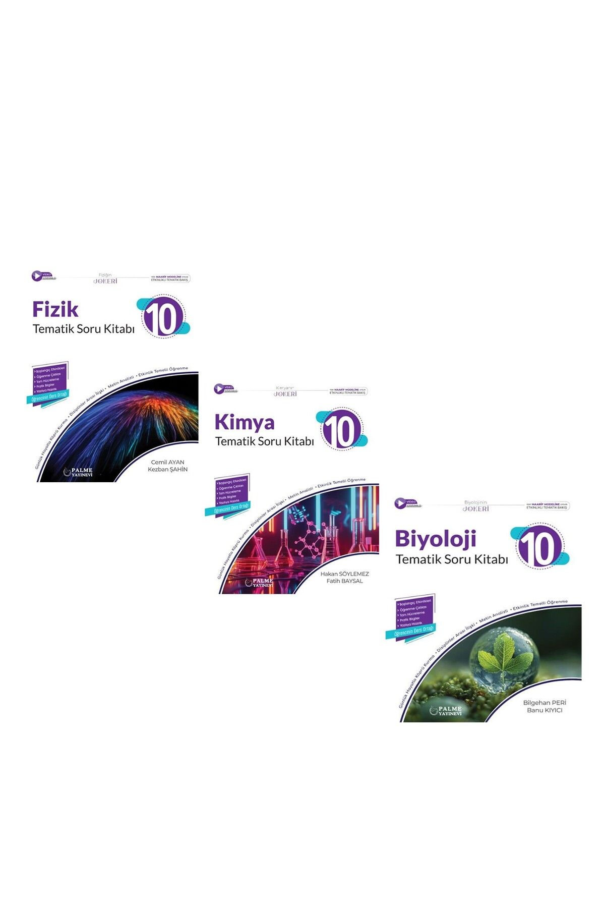 Ankara Kitap Merkezi Palme Yayınları 10. Sınıf Fizik Kimya ve Biyoloji Tematik Soru Bankası Seti 3 Kitap