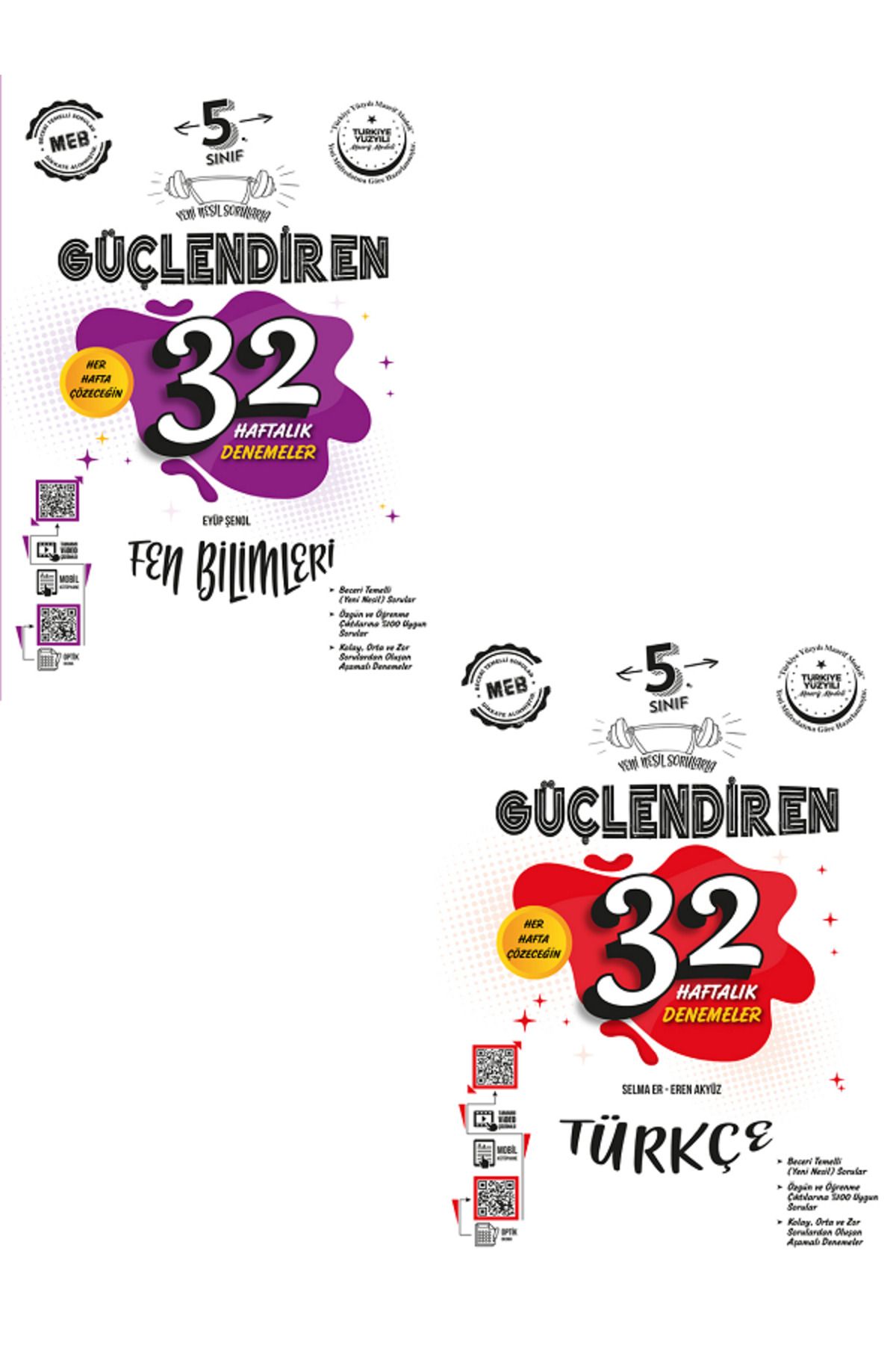 Evrensel İletişim Yayınları 5.Sınıf Ankara Güçlendiren Fen Bilimleri + Türkçe 32 Haftalık Denemeler / 2 KİTAP / YENİ