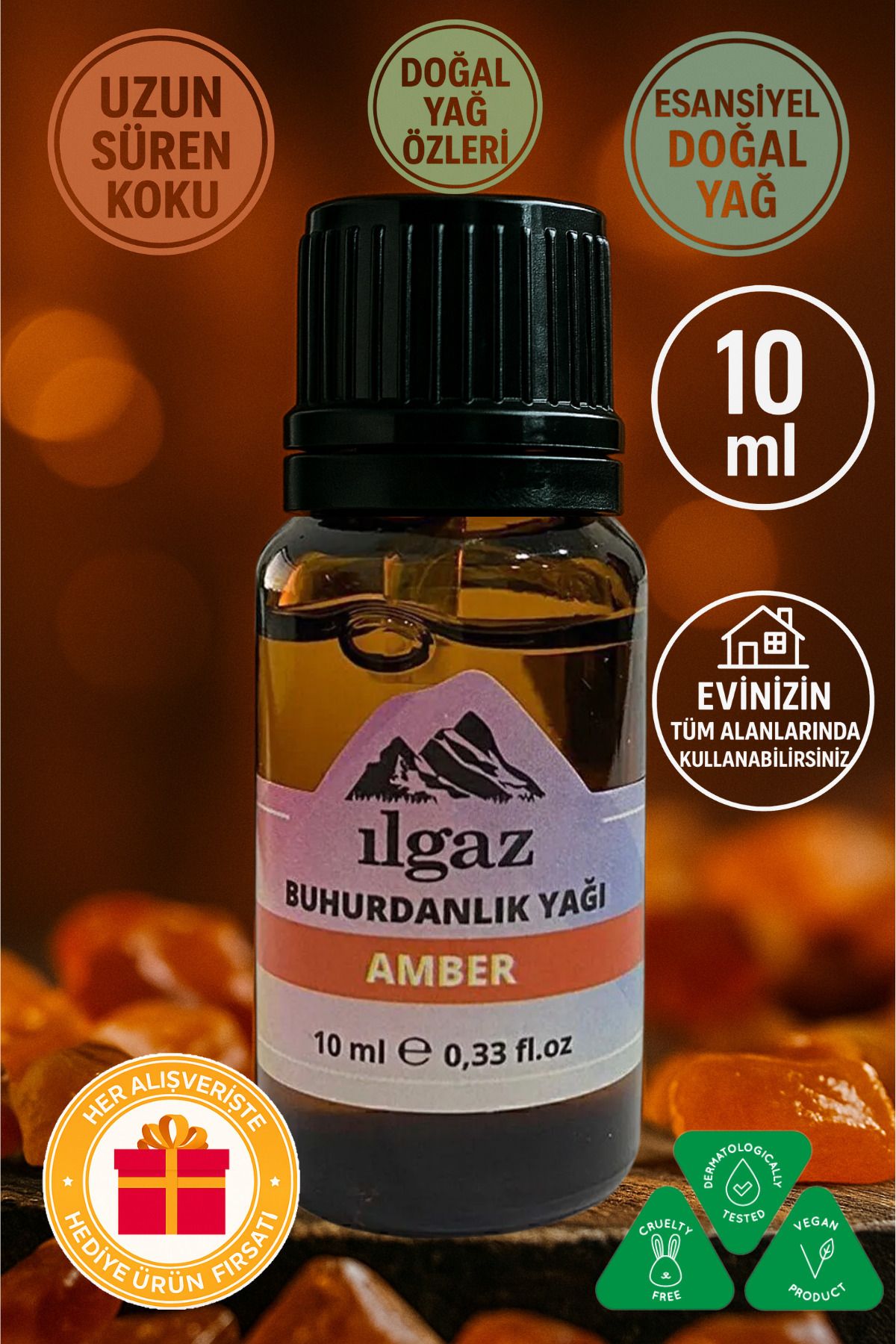 Elioure 10 ml Amber Yağı ile Ferahlatıcı Ortam Kokusu, Büyüleyici Misk Esansı