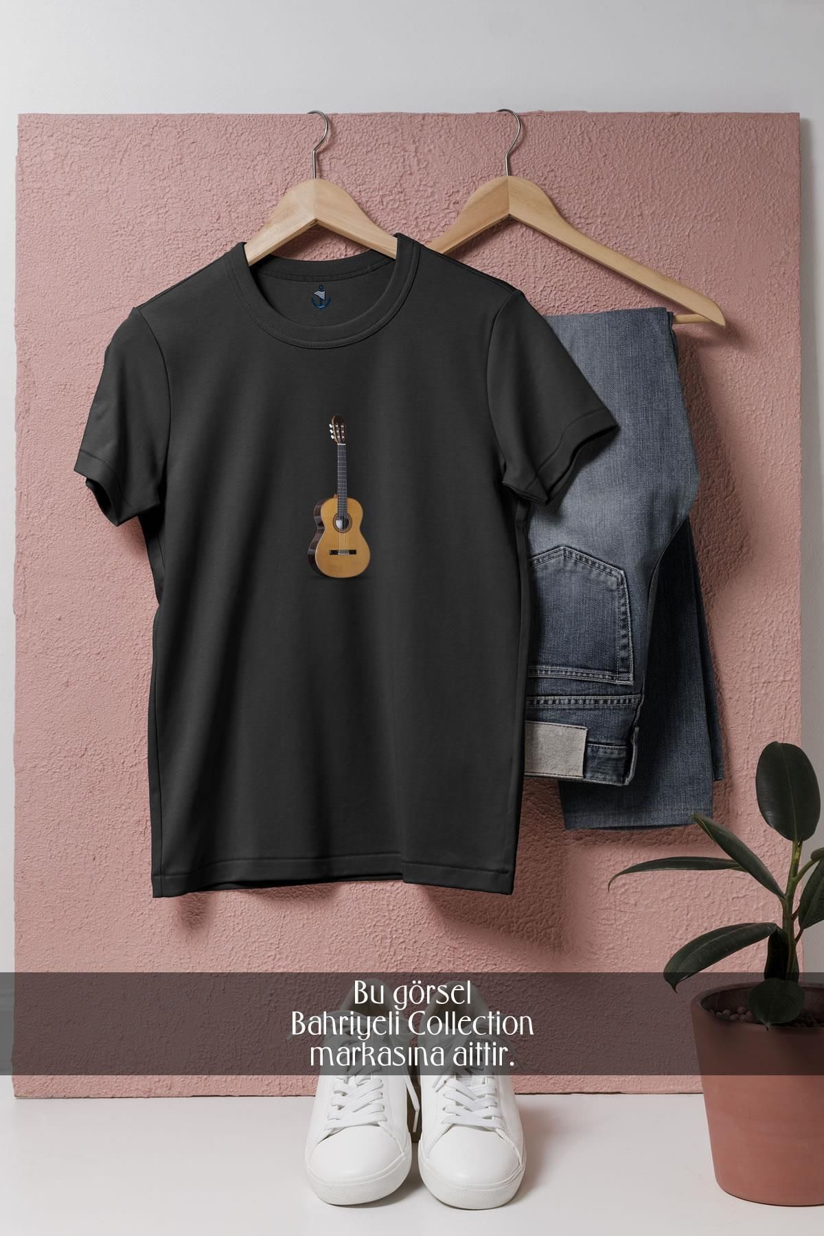 Bahriyeli Collection Oversize Alhambra Classical Gitar Tasarımlı Unisex T-Shirt