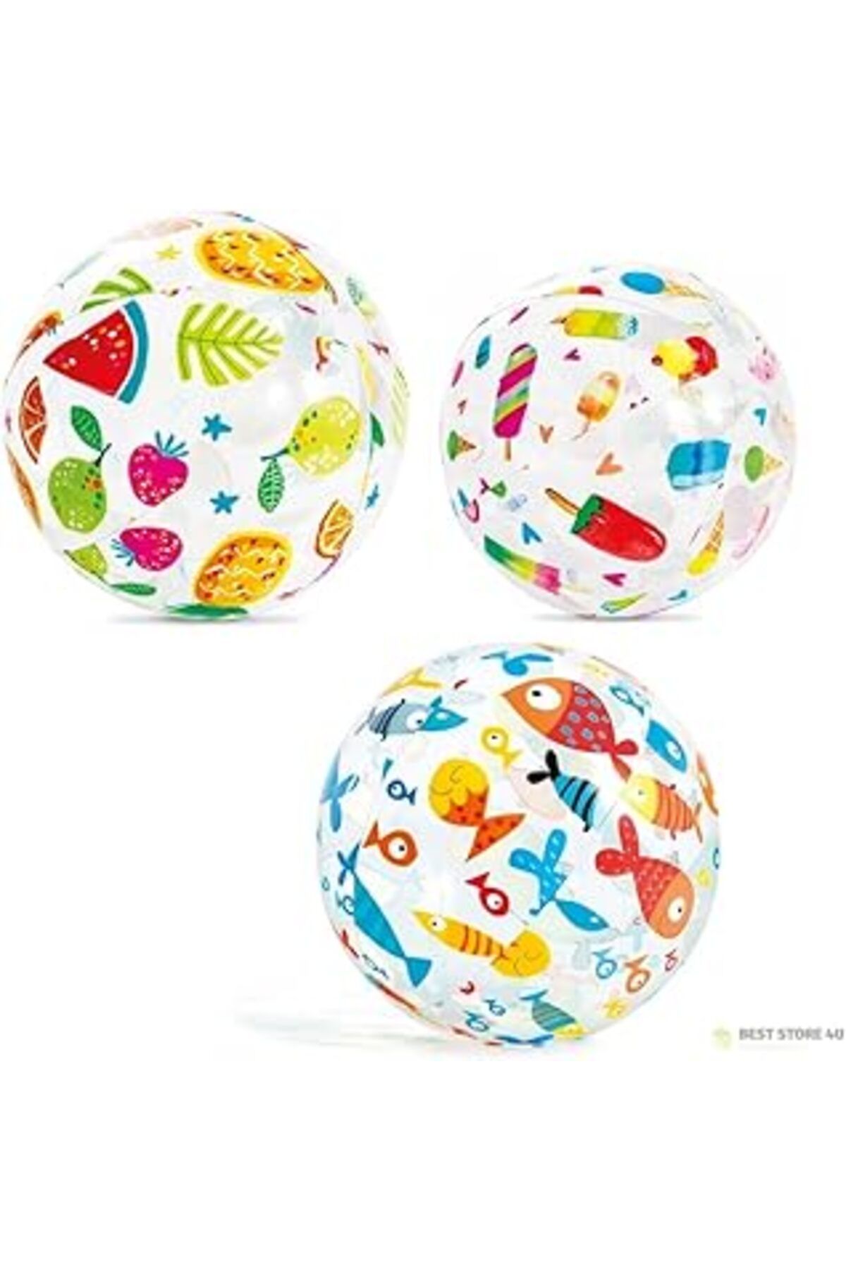 Pazarcan Intex Şeffaf Sevimli Desenli Top 51 Cm