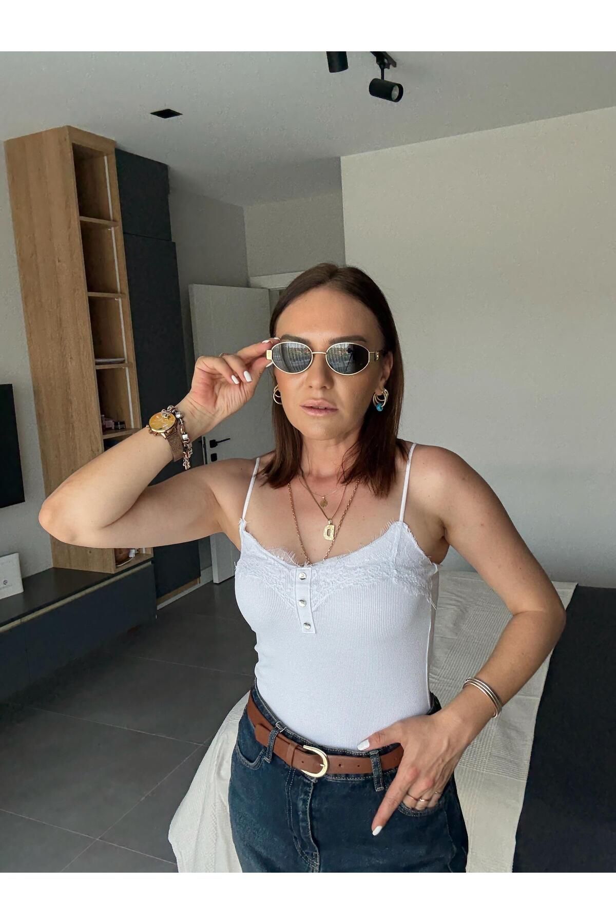 X-Young İp Askılı Dantelli Atlet BEYAZ