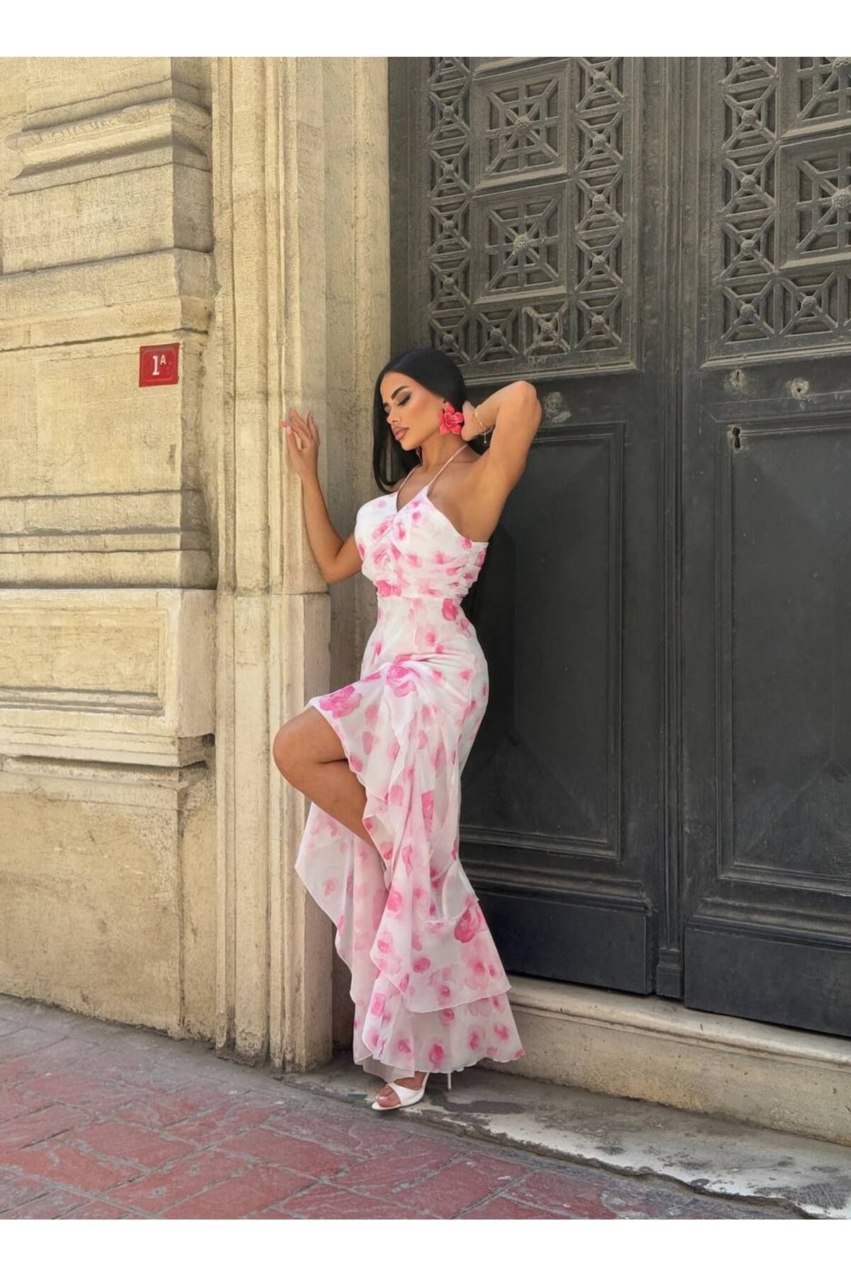 Butikshopik Butik shopik çiçek desenli elbise