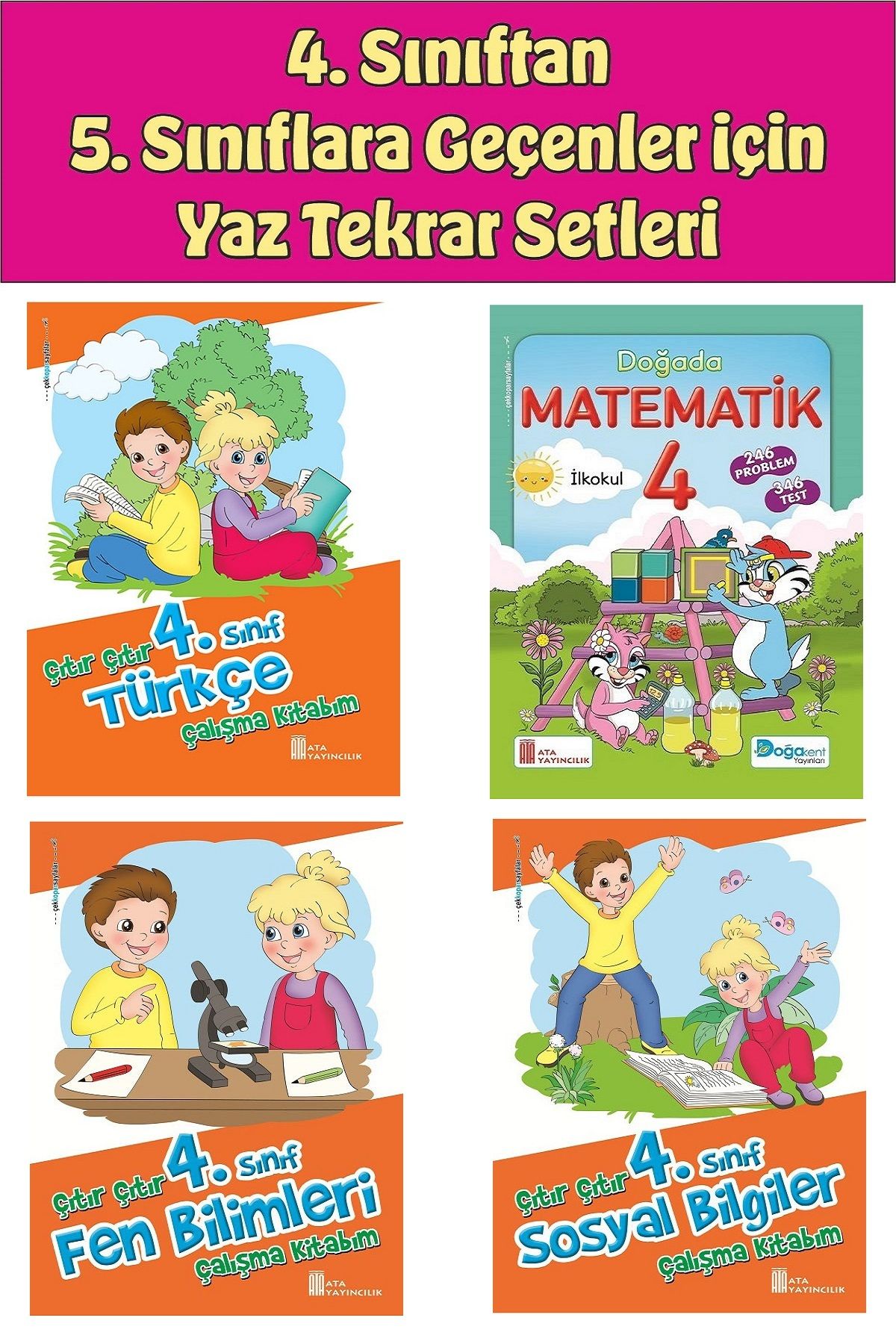 Ata Yayıncılık 4.Sınıftan 5.Sınıfa Geçenler İçin Yaz Tekrar Setleri